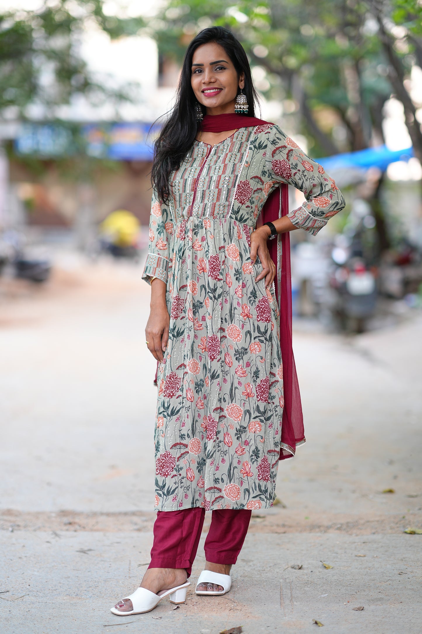 Premium Mul Chanderi Designer Wear 3 Piece Set