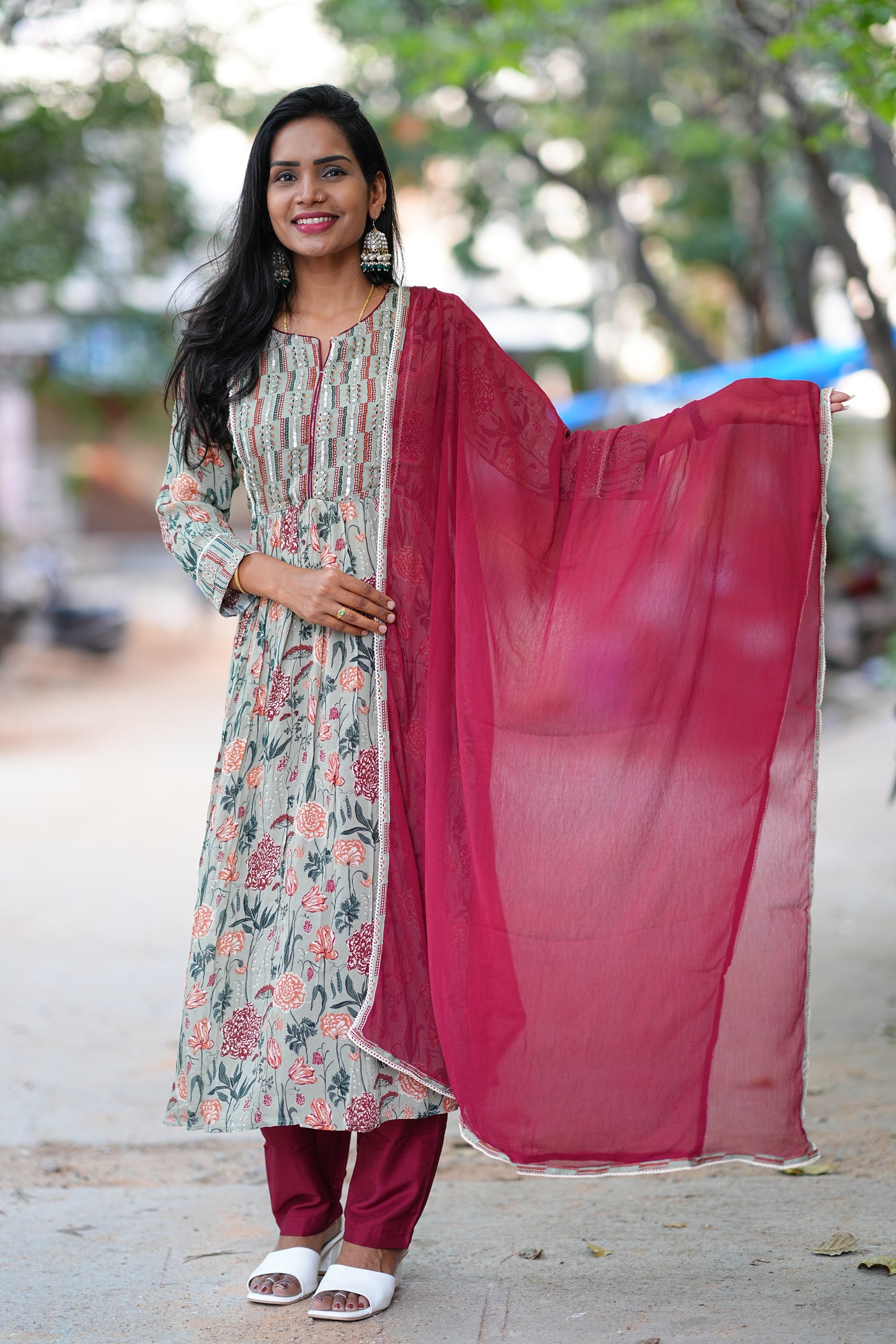 Premium Mul Chanderi Designer Wear 3 Piece Set