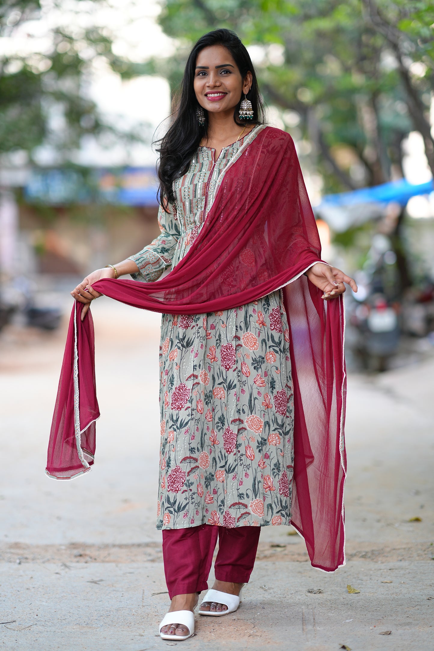 Premium Mul Chanderi Designer Wear 3 Piece Set