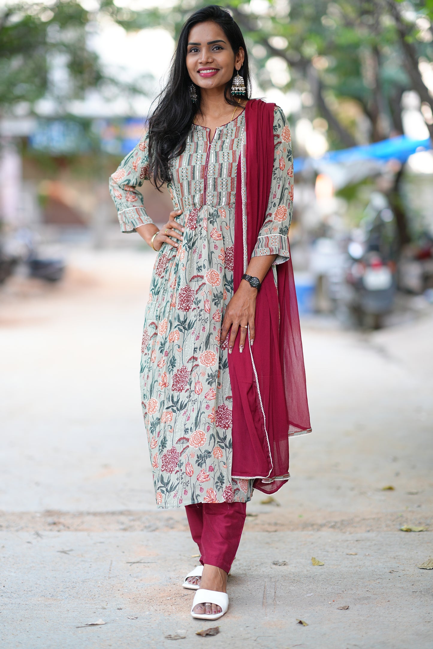 Premium Mul Chanderi Designer Wear 3 Piece Set