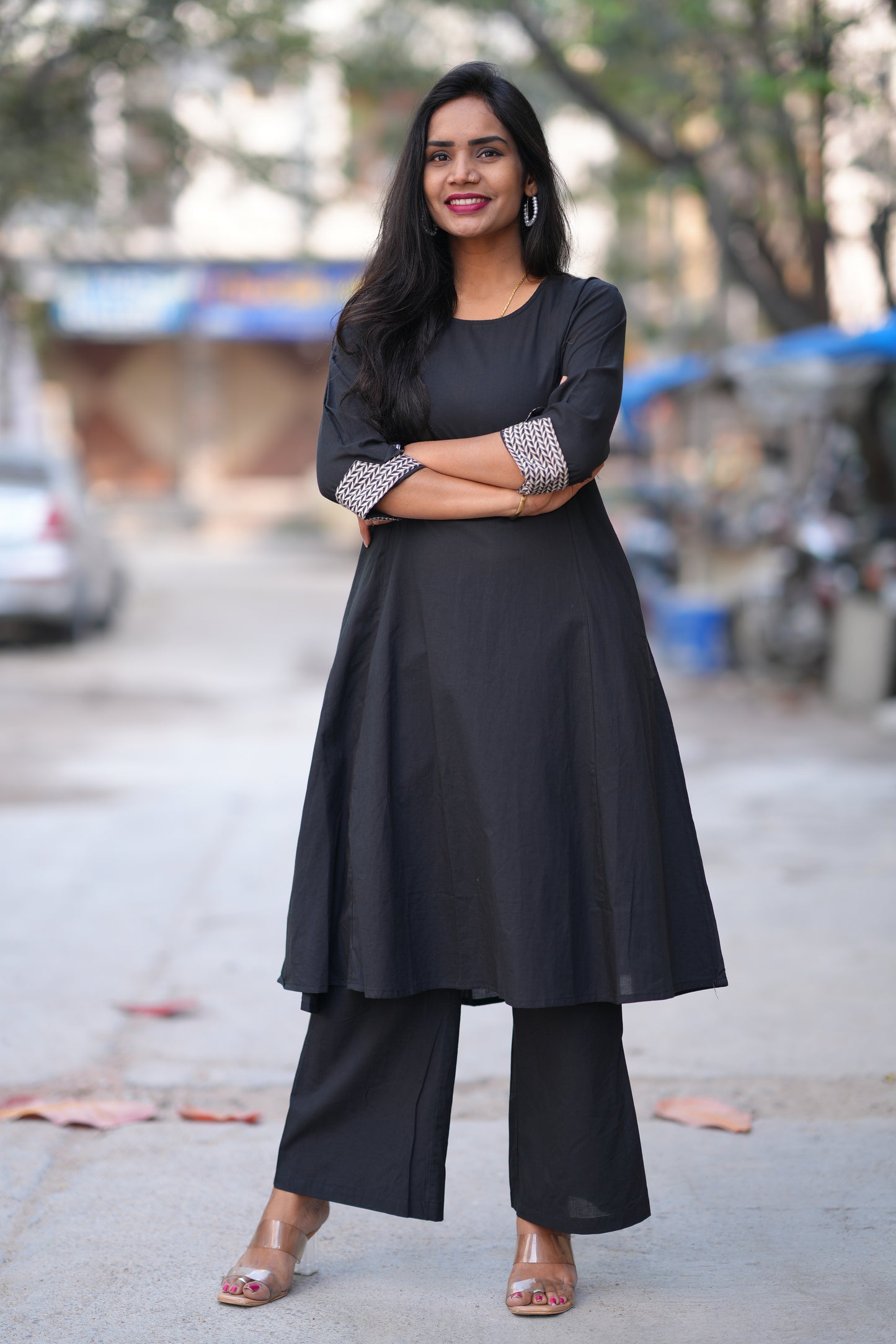 Black Color Jaipur Cotton Office Wear Cordset