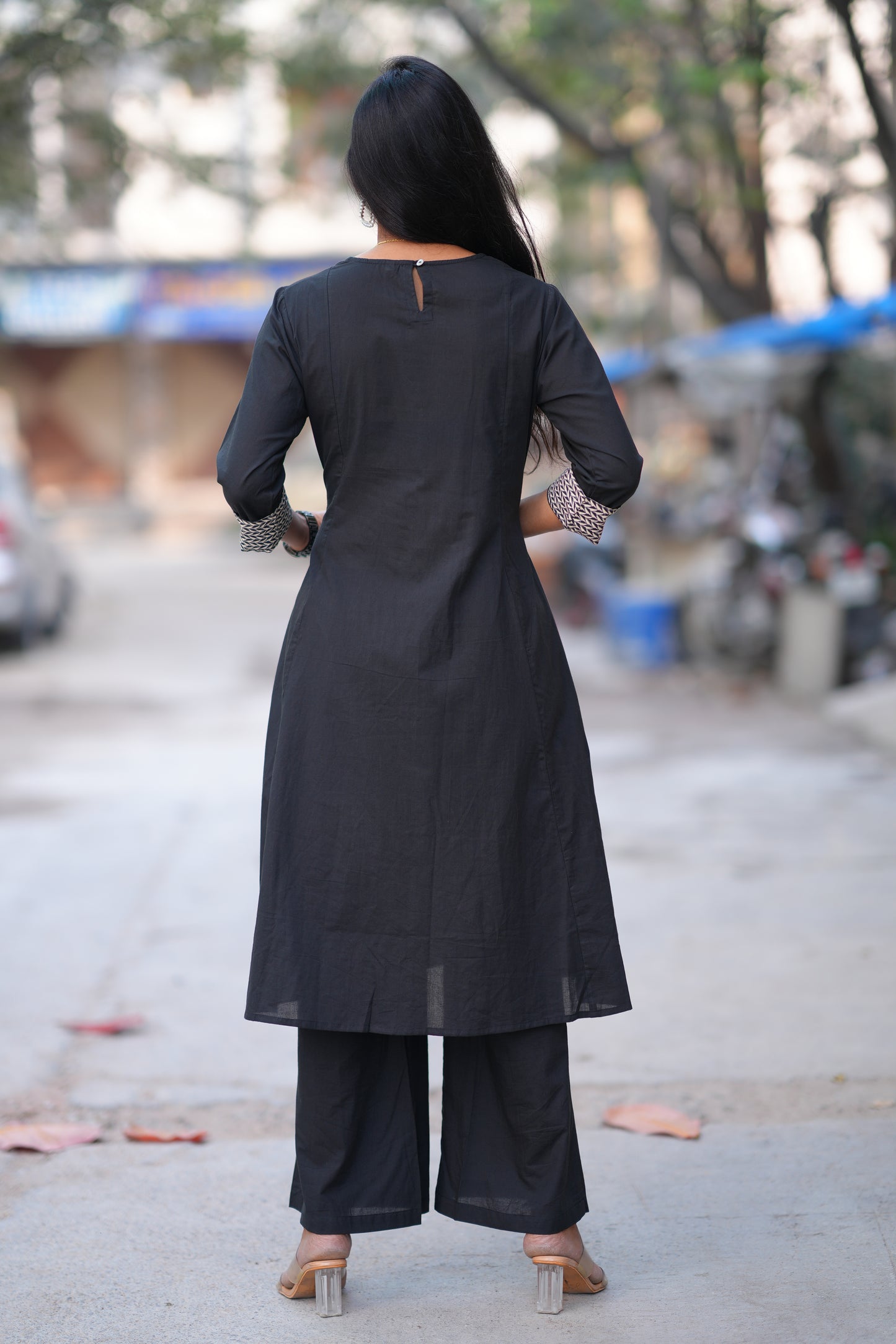 Black Color Jaipur Cotton Office Wear Cordset