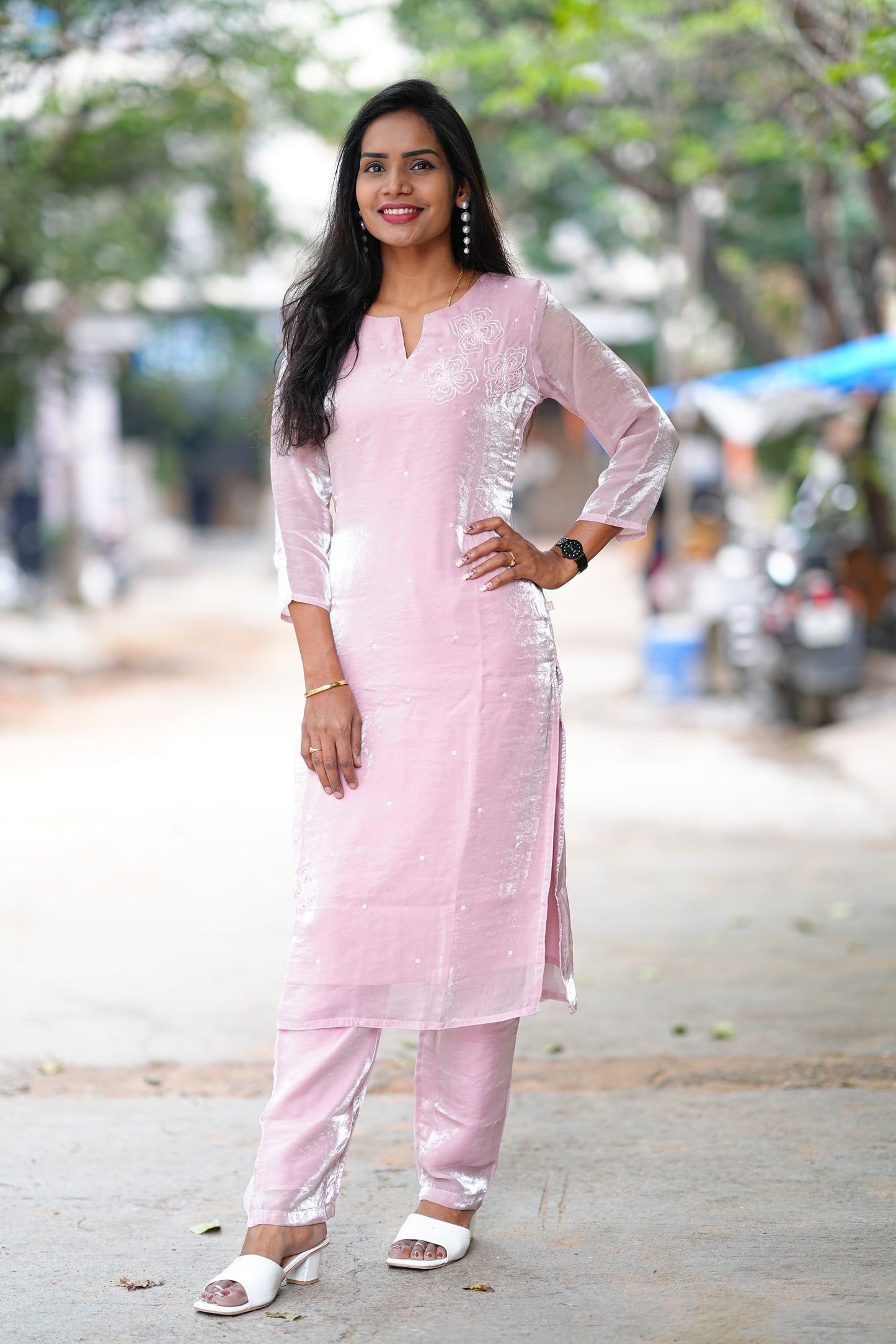 Premium Space Silk Designer Wear cordset