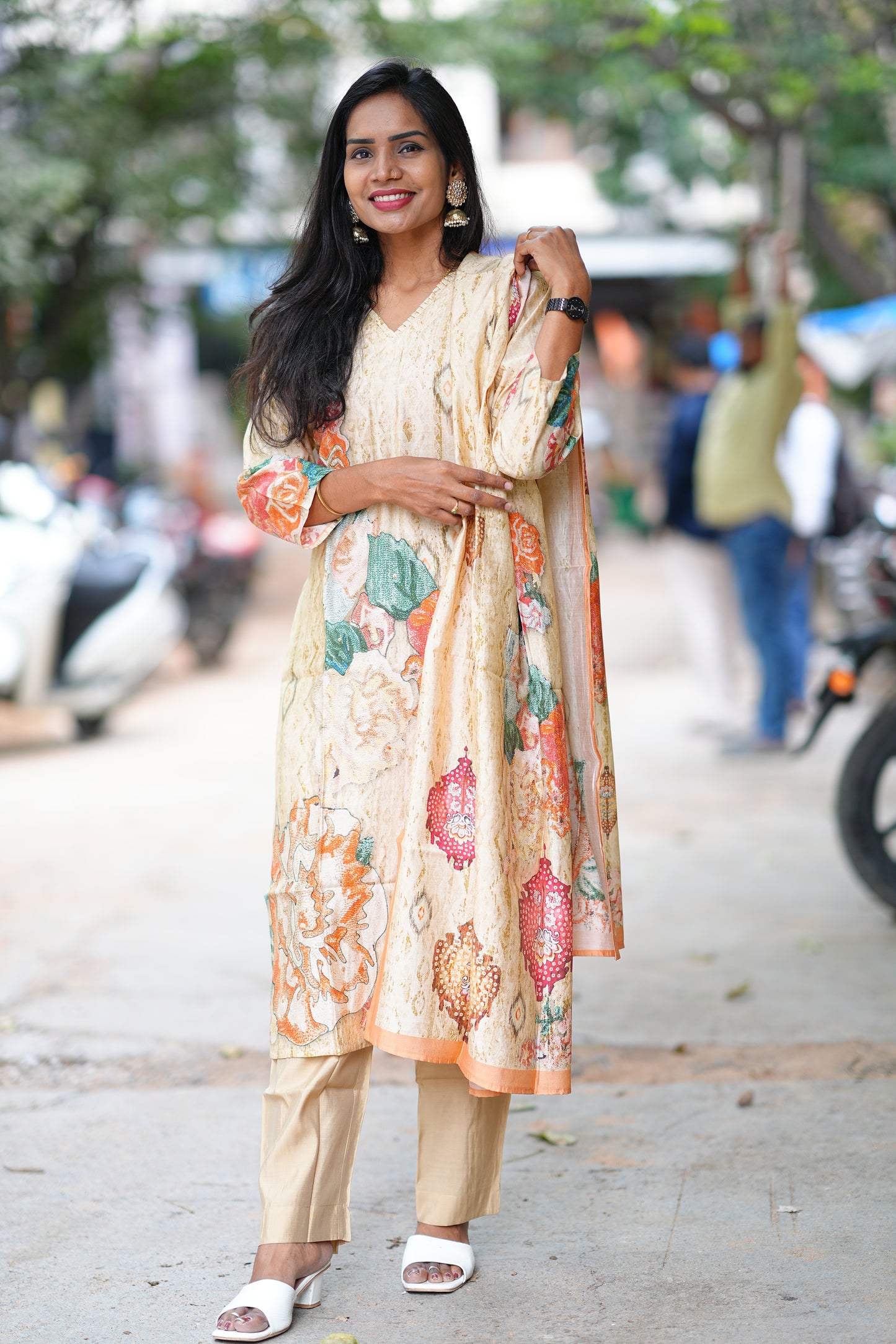 Pure Mulsin Designer Wear 3 Piece Set