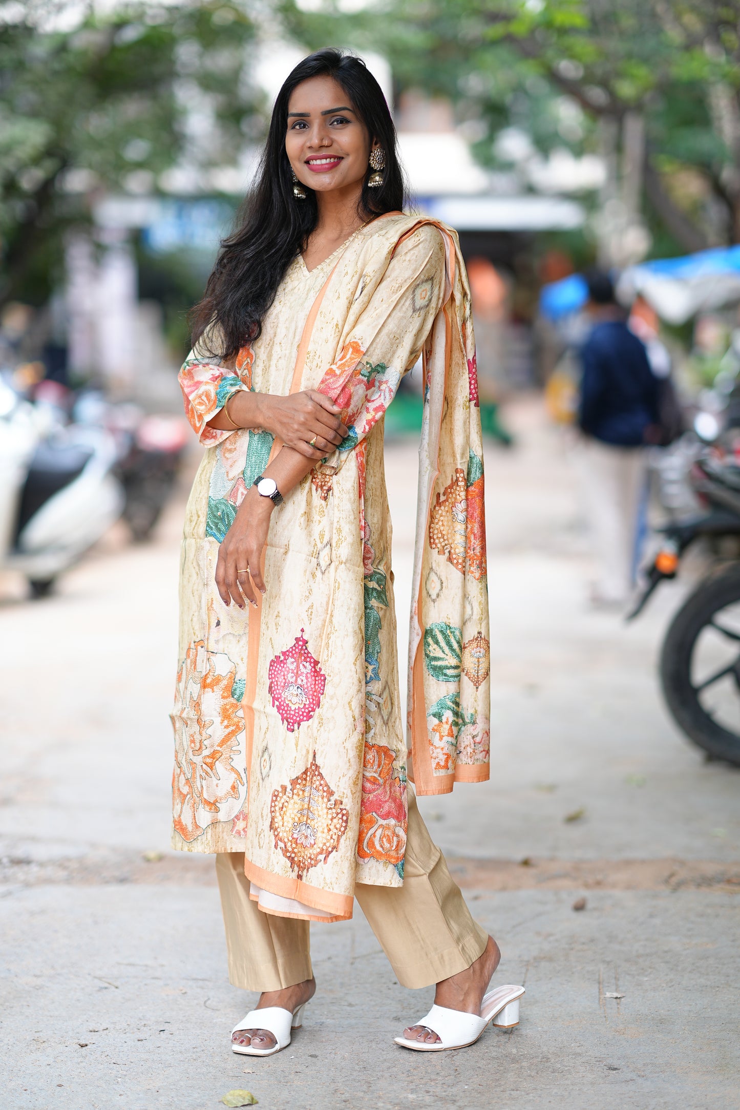 Pure Mulsin Designer Wear 3 Piece Set