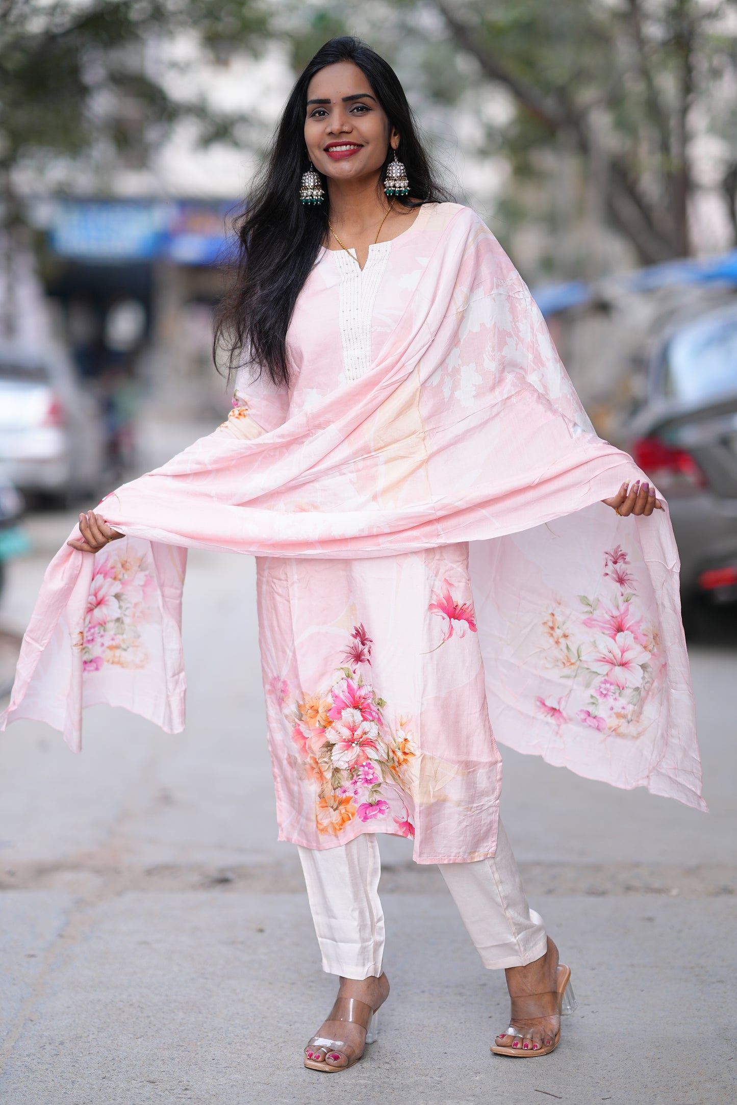 Pure Muslin Festive Wear 2 Piece Set With Complete Lining