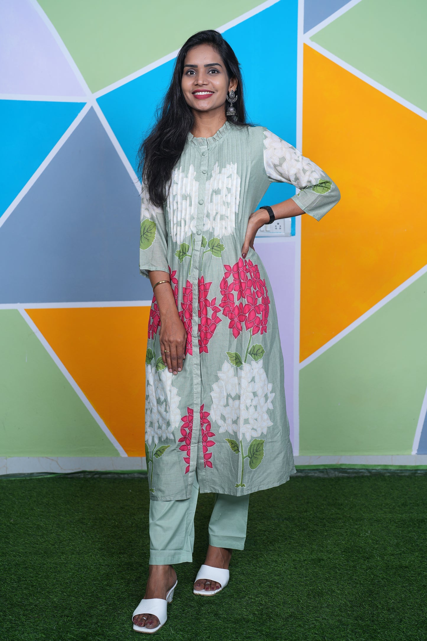 Pure Mul Cotton Desiner Wear Cordset