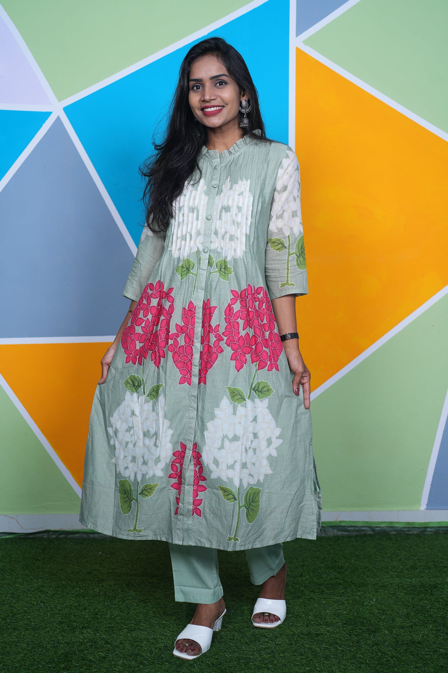 Pure Mul Cotton Desiner Wear Cordset