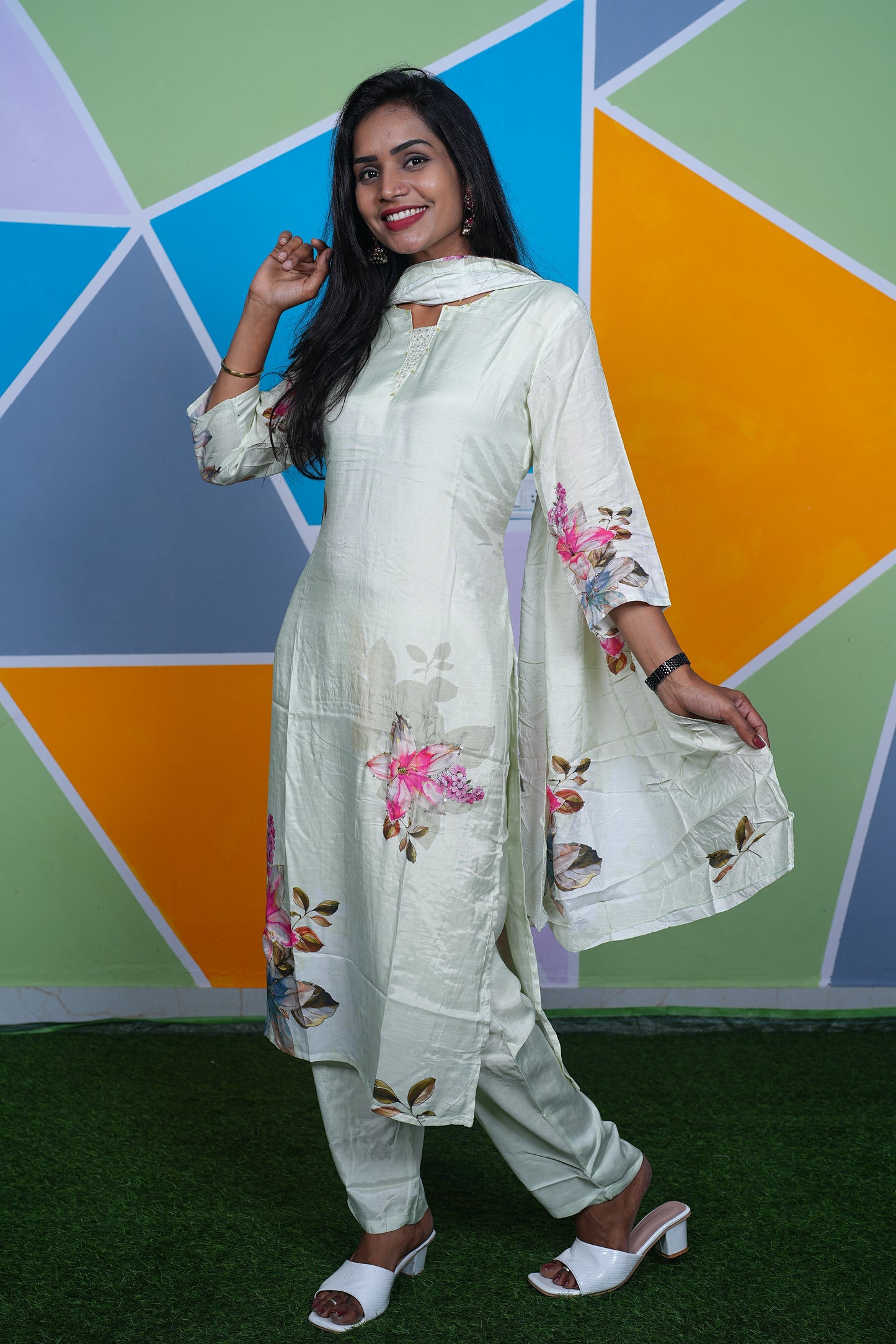 Pure Musilin Festive Wear 3 Piece Set