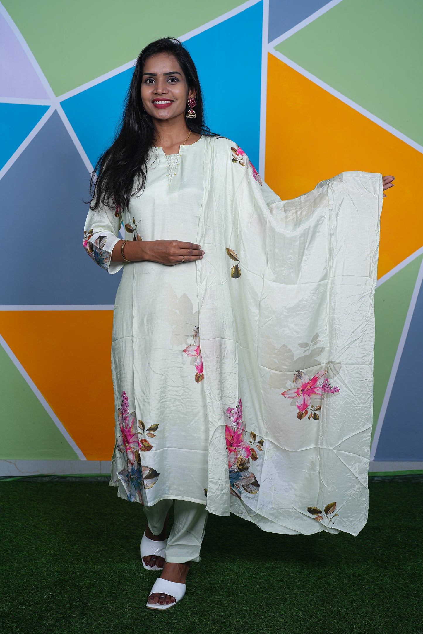 Pure Musilin Festive Wear 3 Piece Set