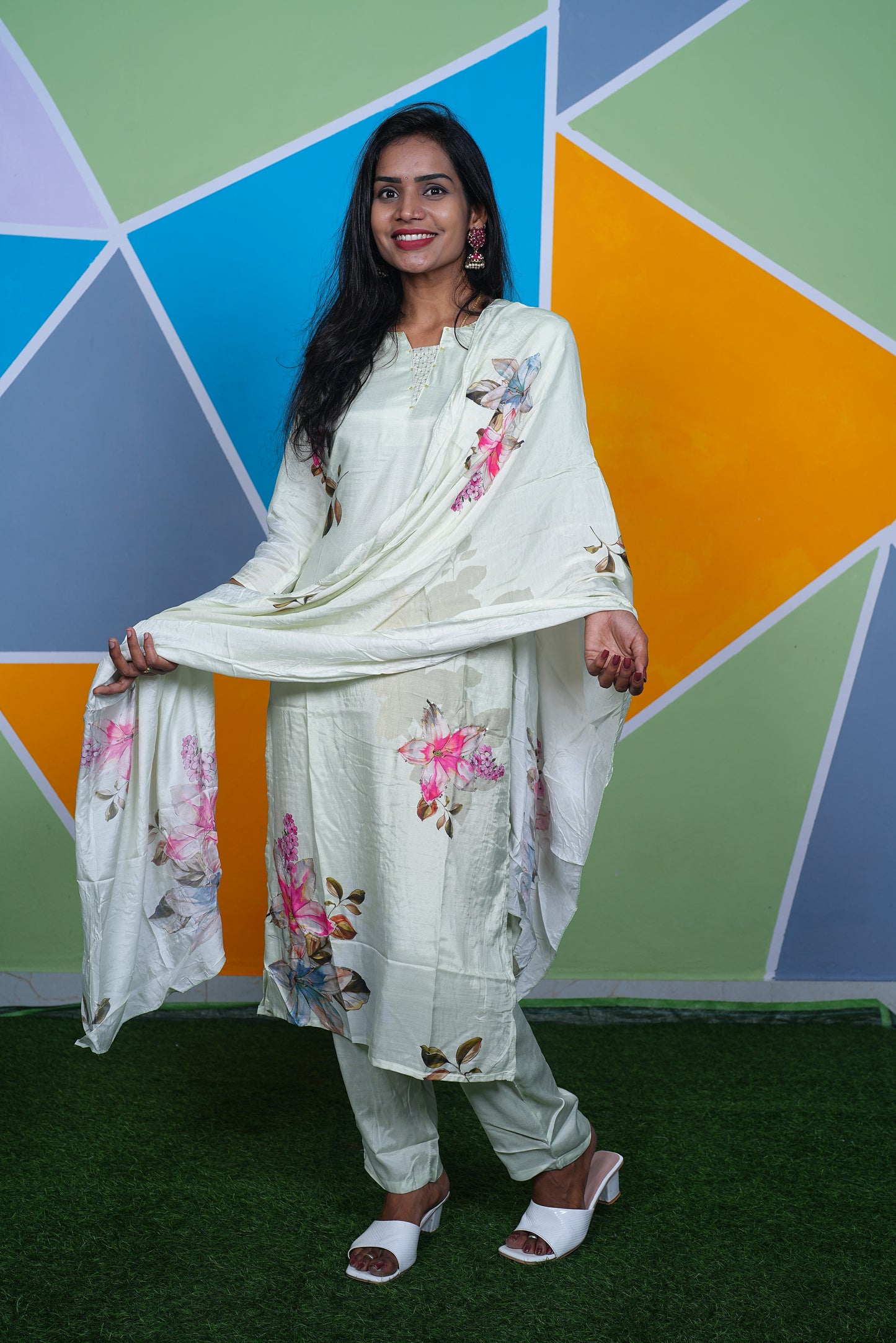 Pure Musilin Festive Wear 3 Piece Set