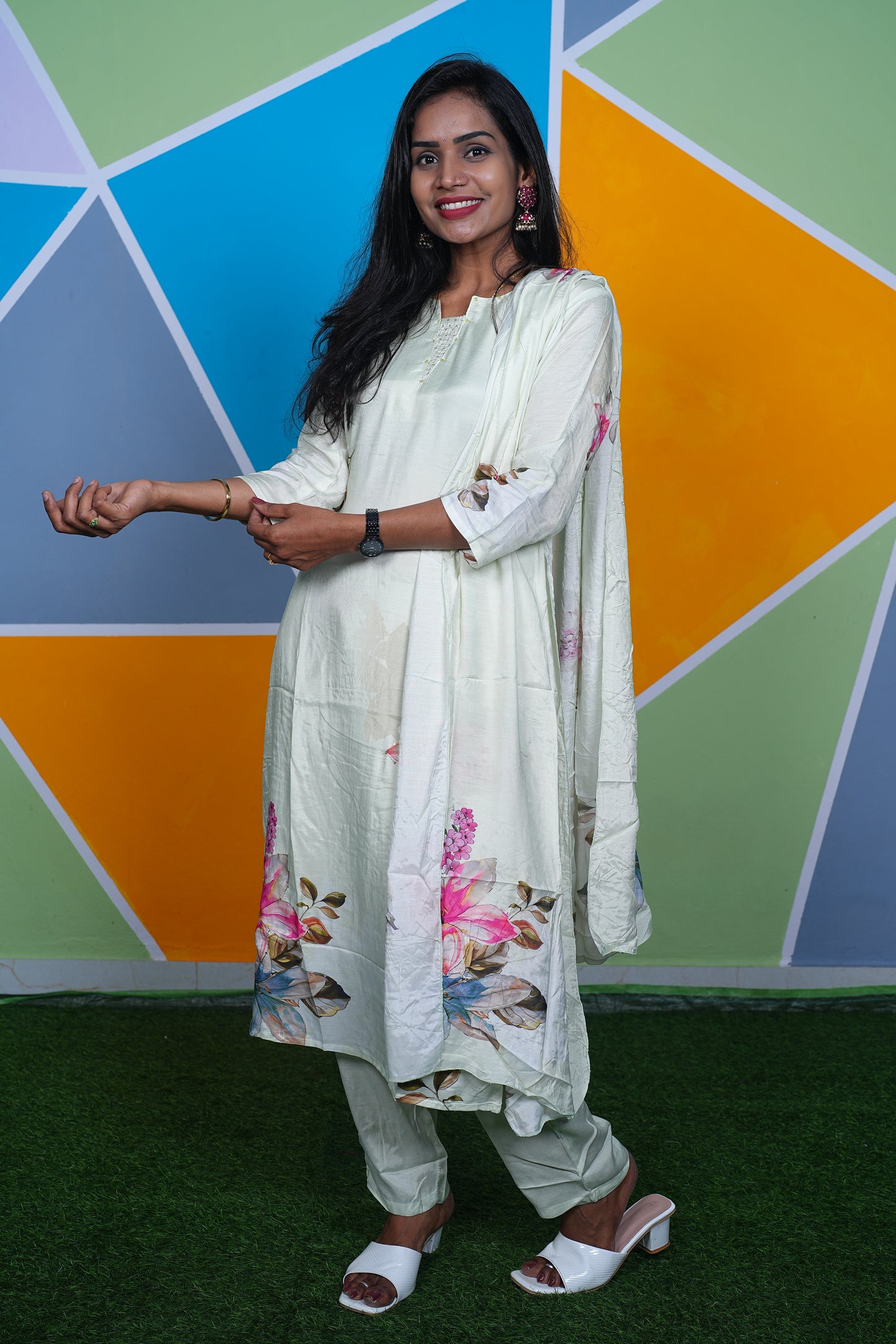 Pure Musilin Festive Wear 3 Piece Set