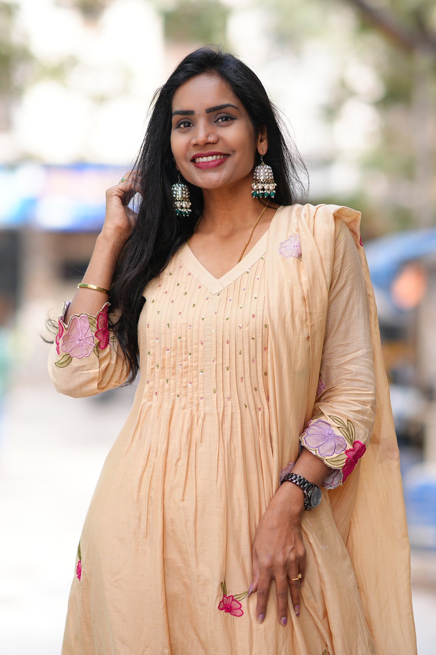 Pure Mul Chanderi Designer 3 Piece Set With Complete Lining