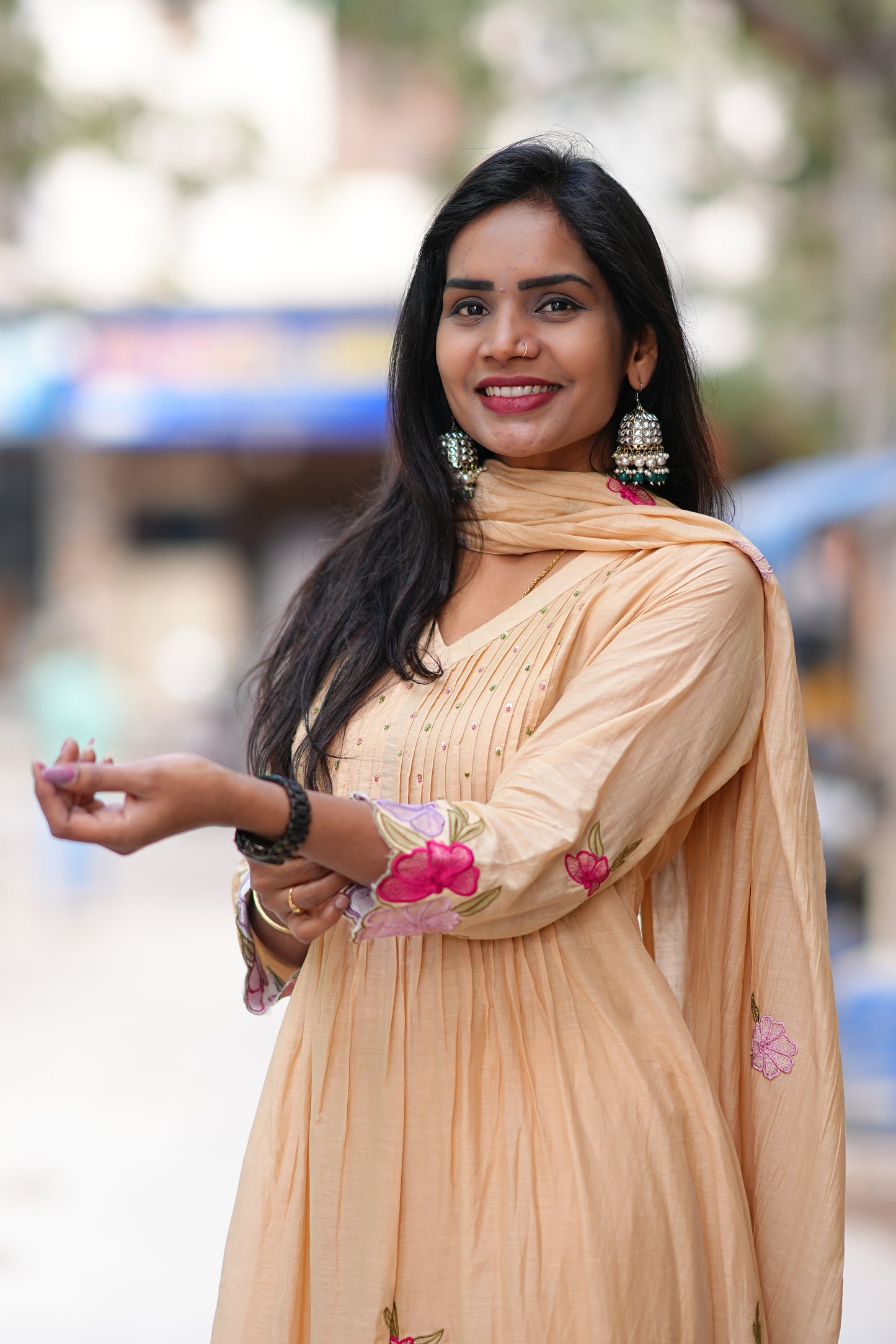 Pure Mul Chanderi Designer 3 Piece Set With Complete Lining