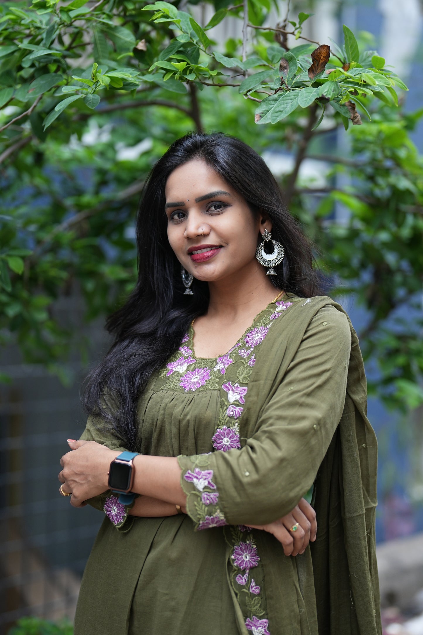 Staple Fabric Mehendhi Green 3 Piece Set