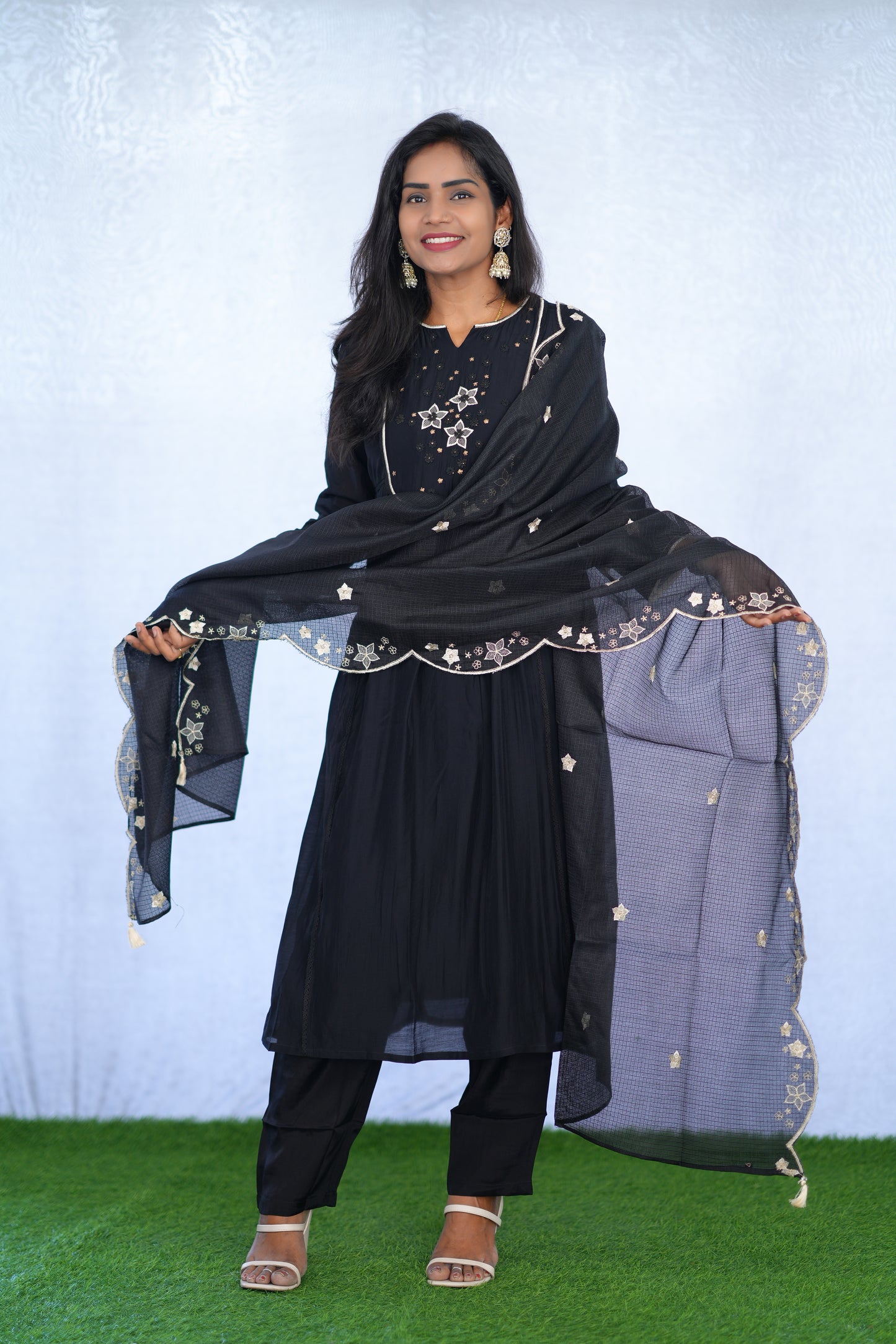 Black Color Viscose Fabric Premium Party Wear Collection With complete Lining