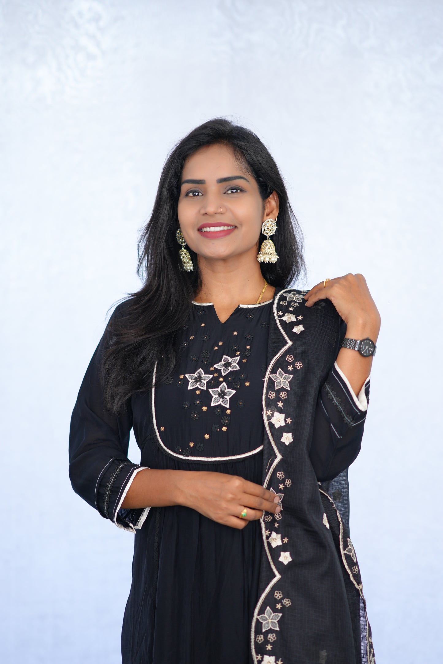 Black Color Viscose Fabric Premium Party Wear Collection With complete Lining