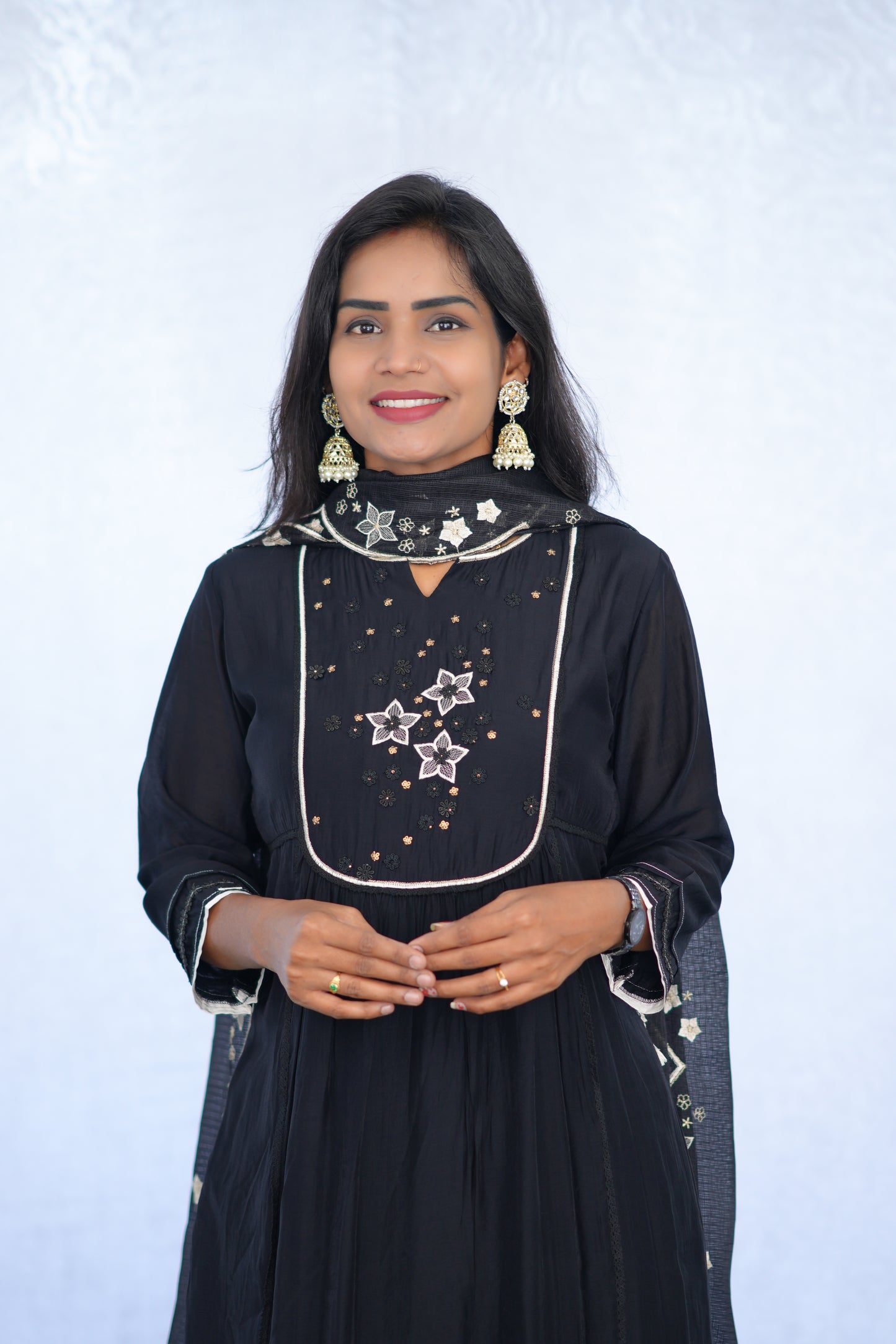 Black Color Viscose Fabric Premium Party Wear Collection With complete Lining