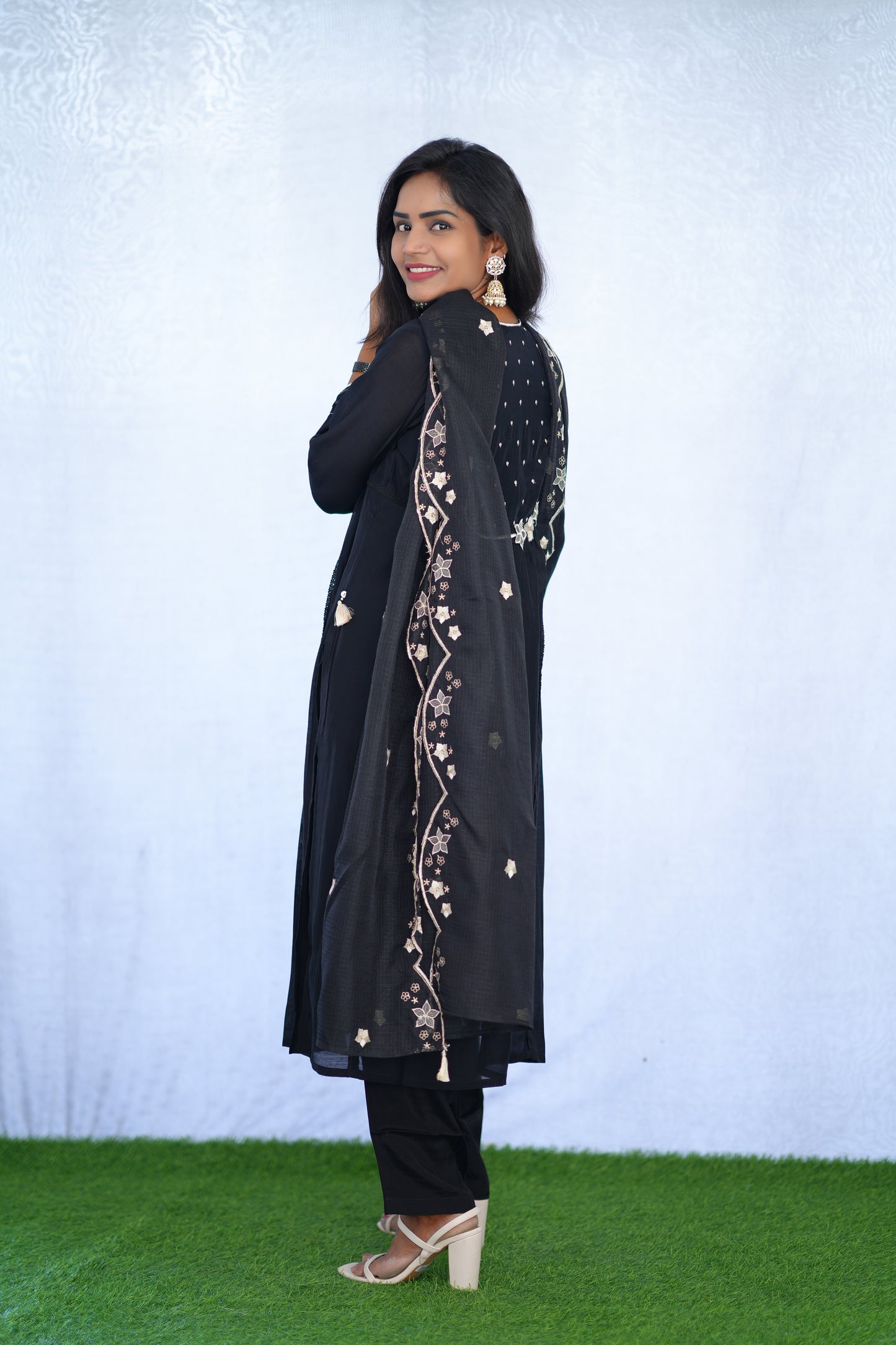 Black Color Viscose Fabric Premium Party Wear Collection With complete Lining