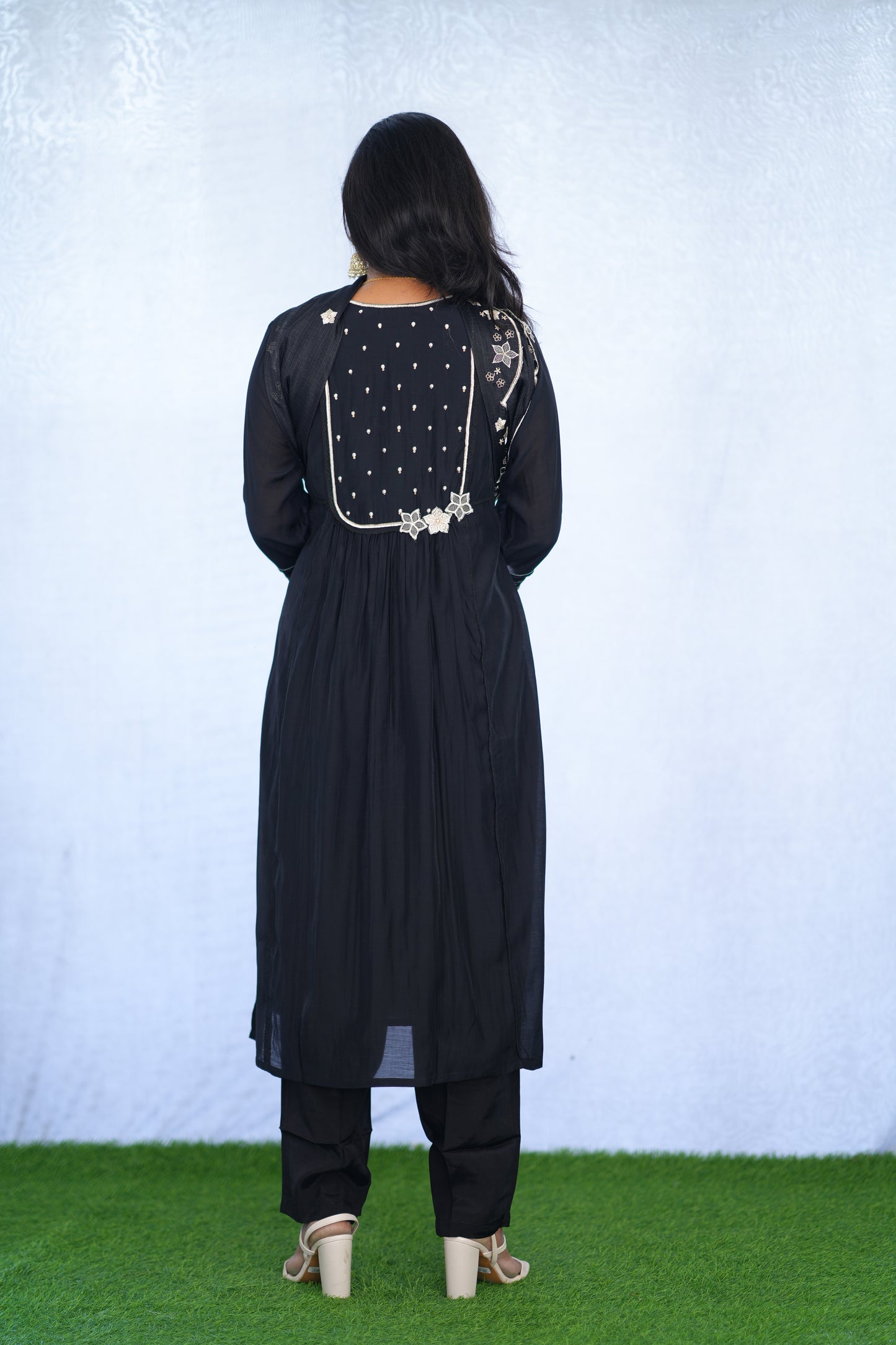 Black Color Viscose Fabric Premium Party Wear Collection With complete Lining