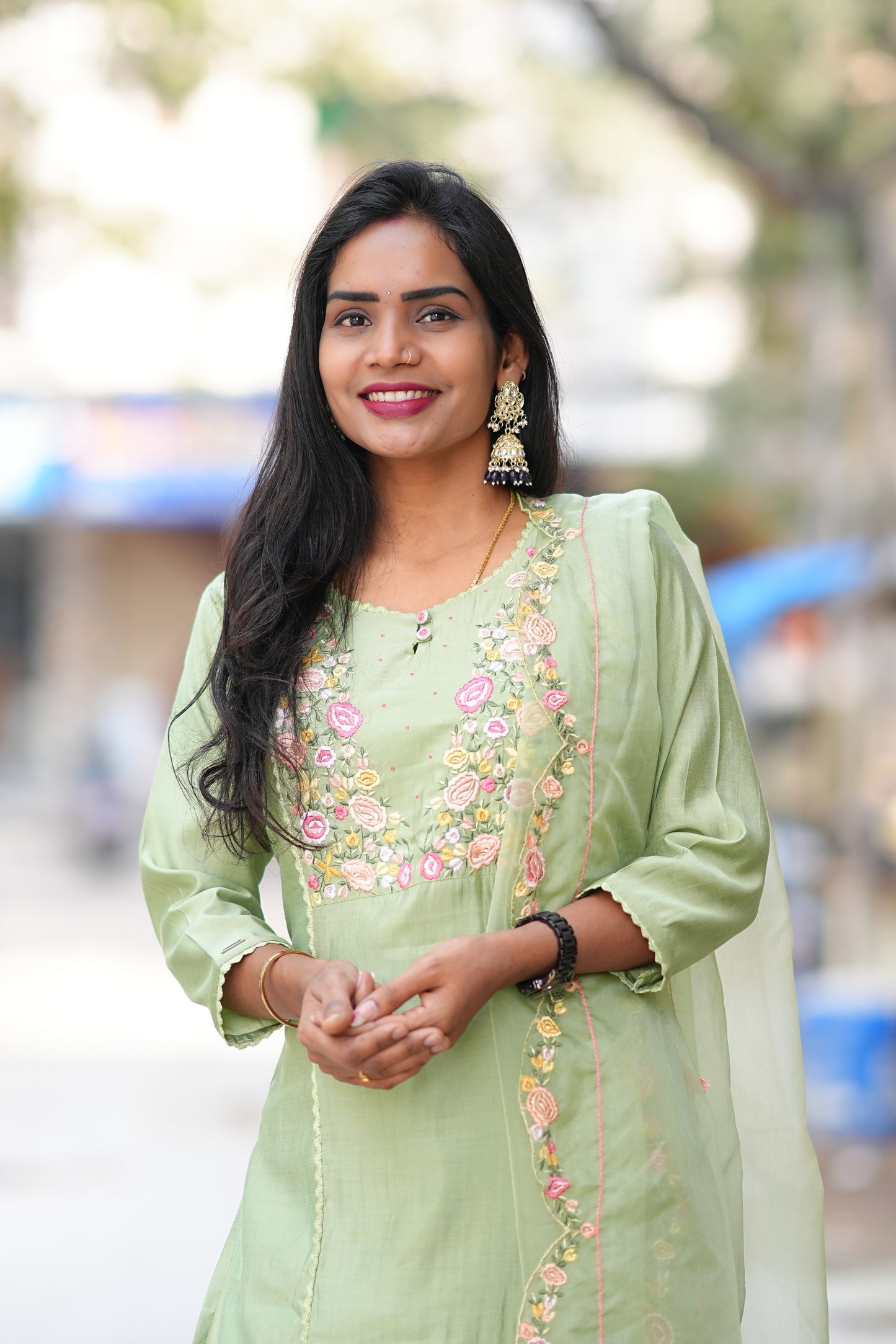 Green Color Festive Wear 3 Piece Set With Designer Dupatta in Viscose Fabric