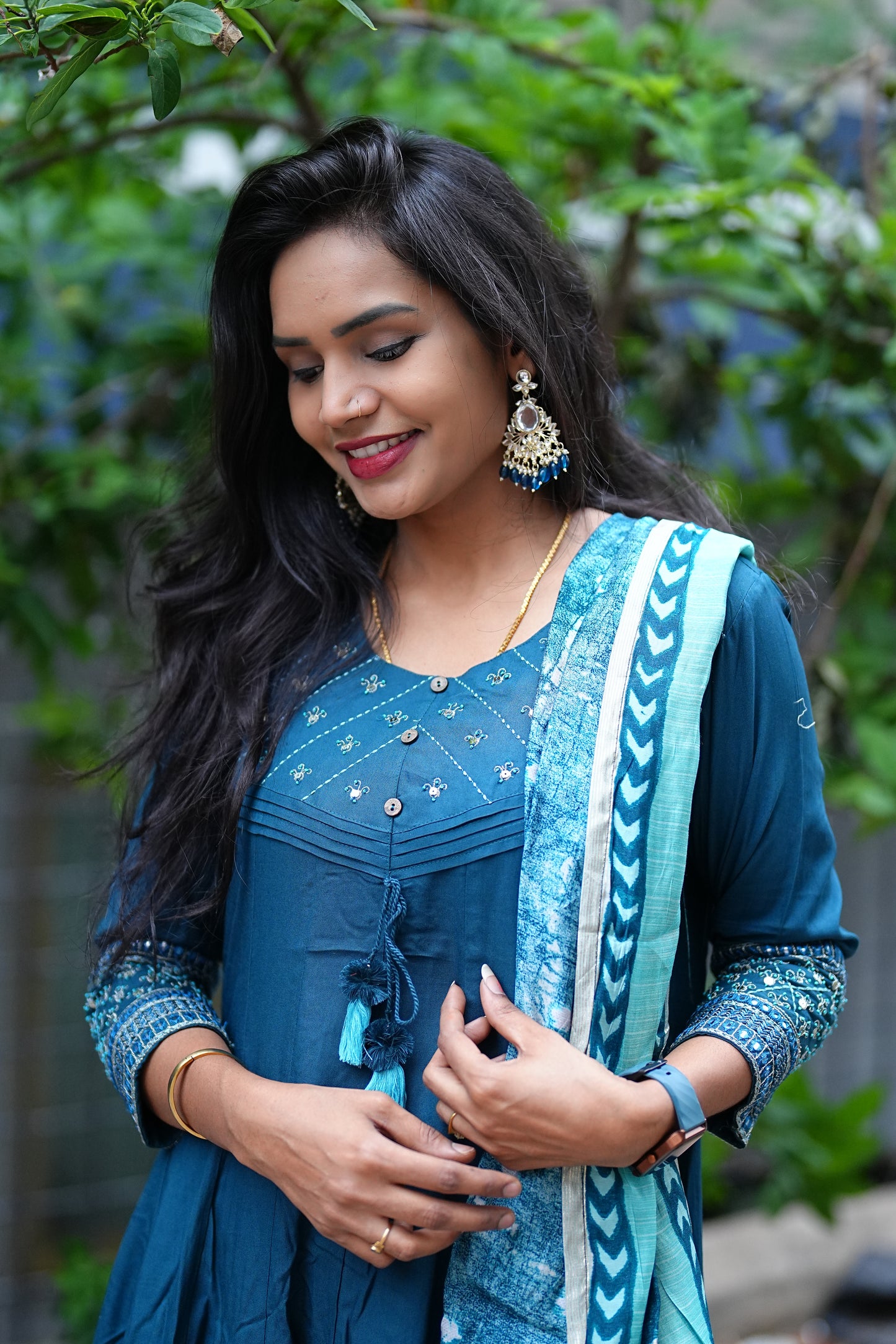 Jaipur Cotton Kali Pattern Anarkali 3 Piece Set