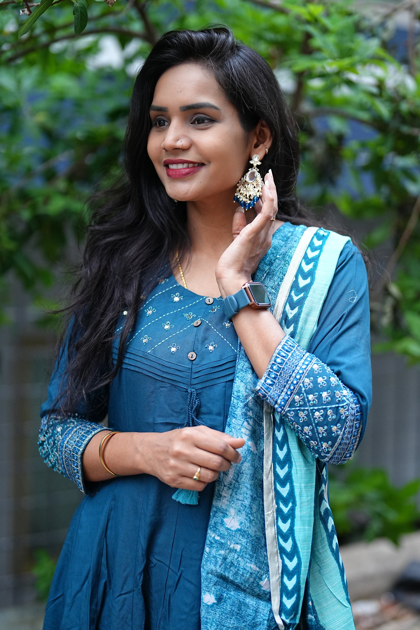 Jaipur Cotton Kali Pattern Anarkali 3 Piece Set