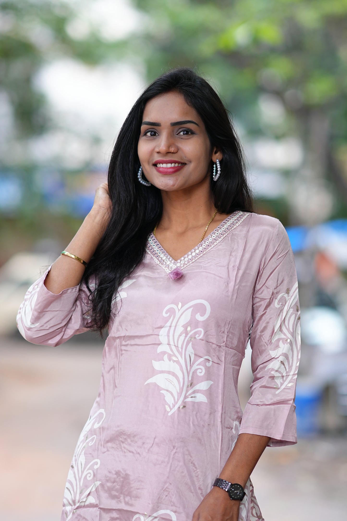 Dusty Pink Color Pure Muslin Designer Wear Cordset