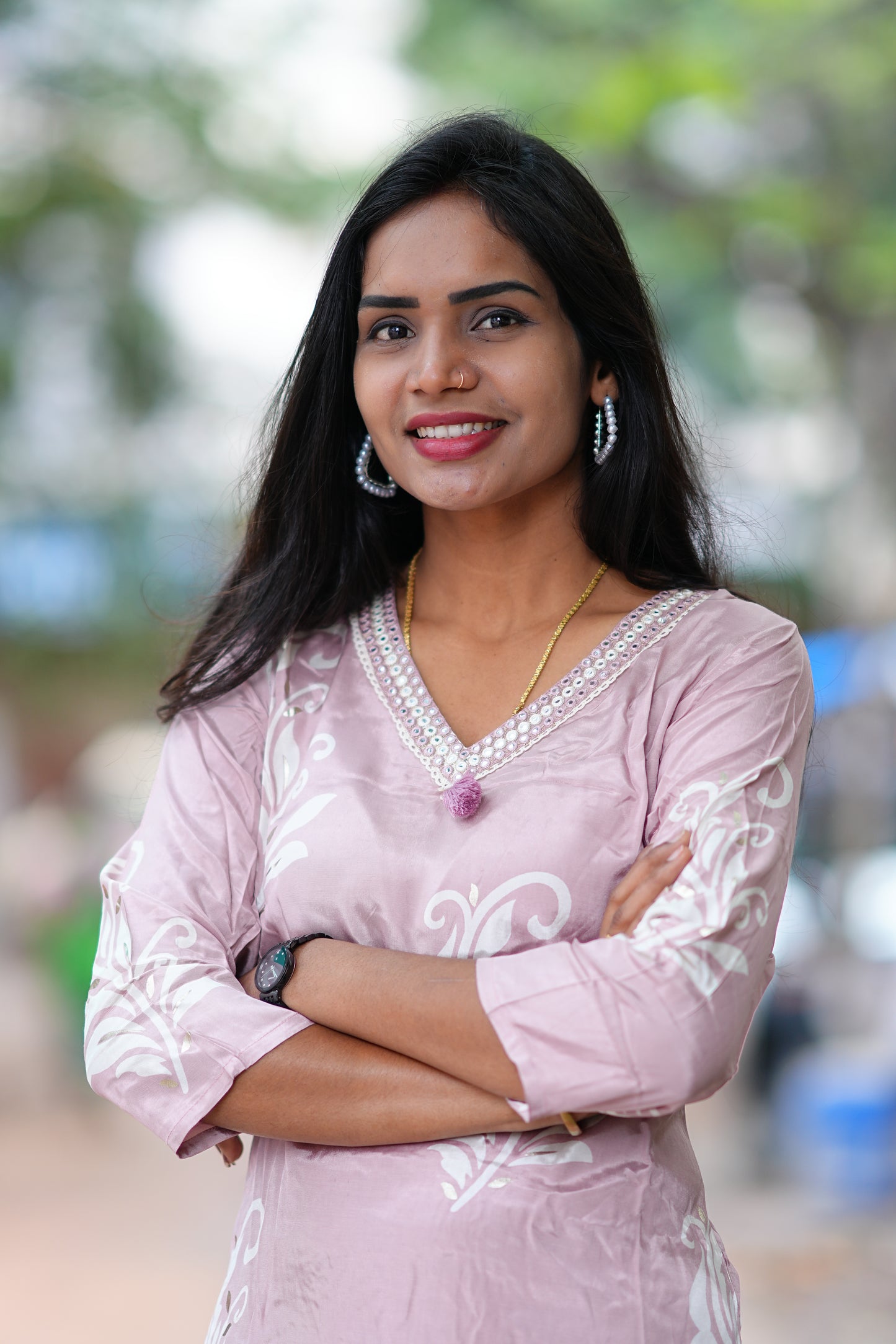 Dusty Pink Color Pure Muslin Designer Wear Cordset