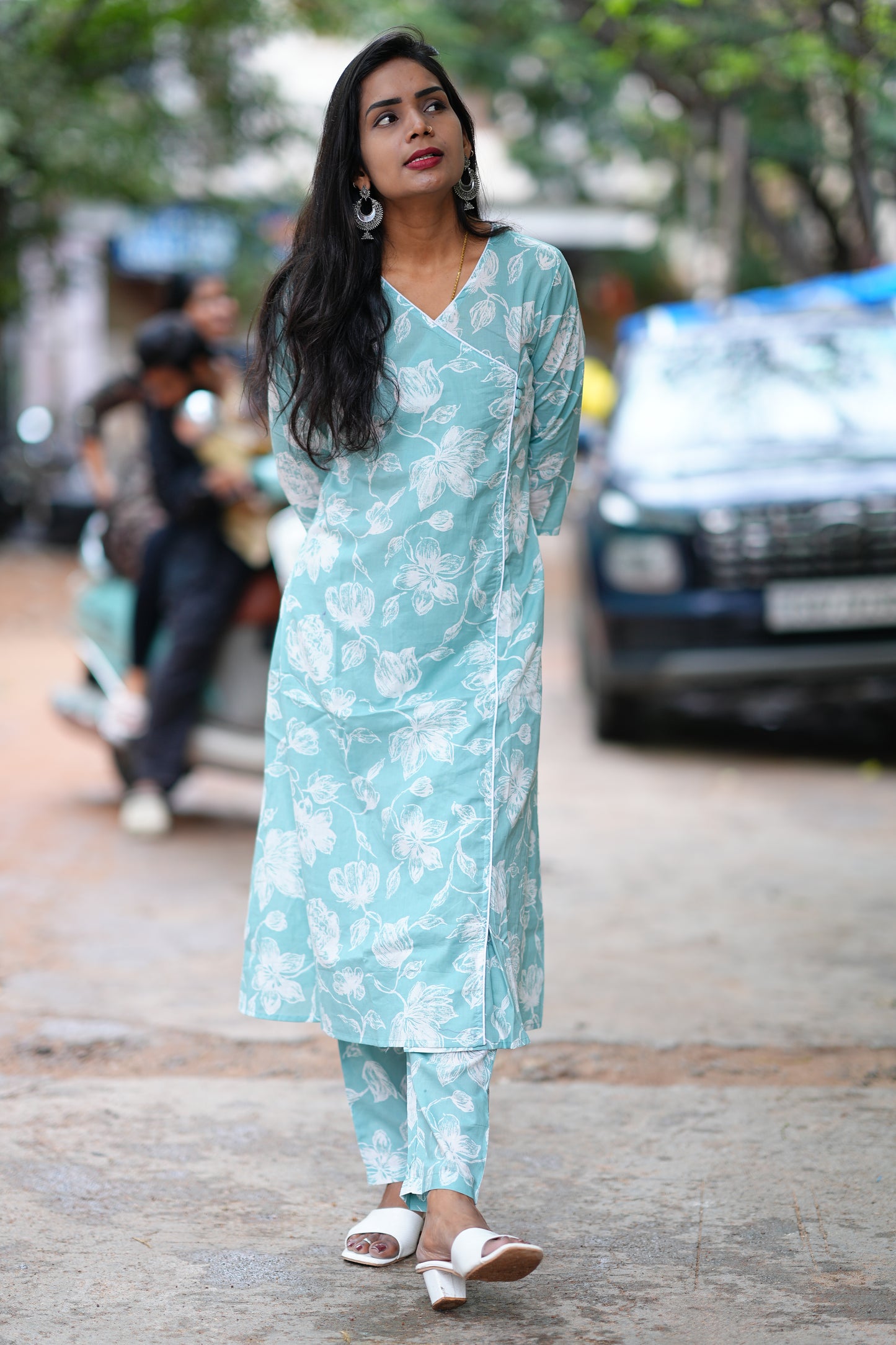 Light Green Jaipur Cotton Office Wear Cordset