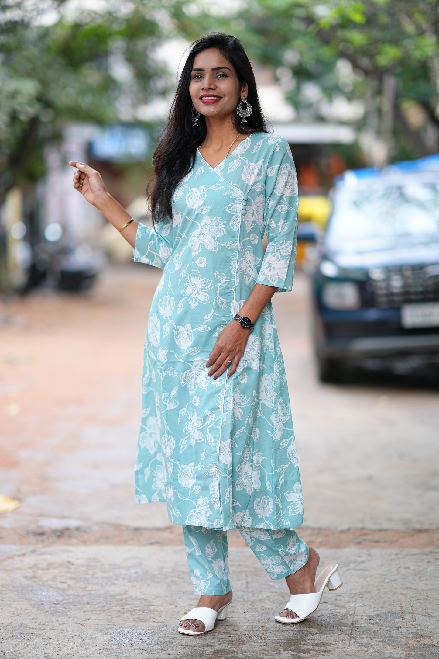 Light Green Jaipur Cotton Office Wear Cordset