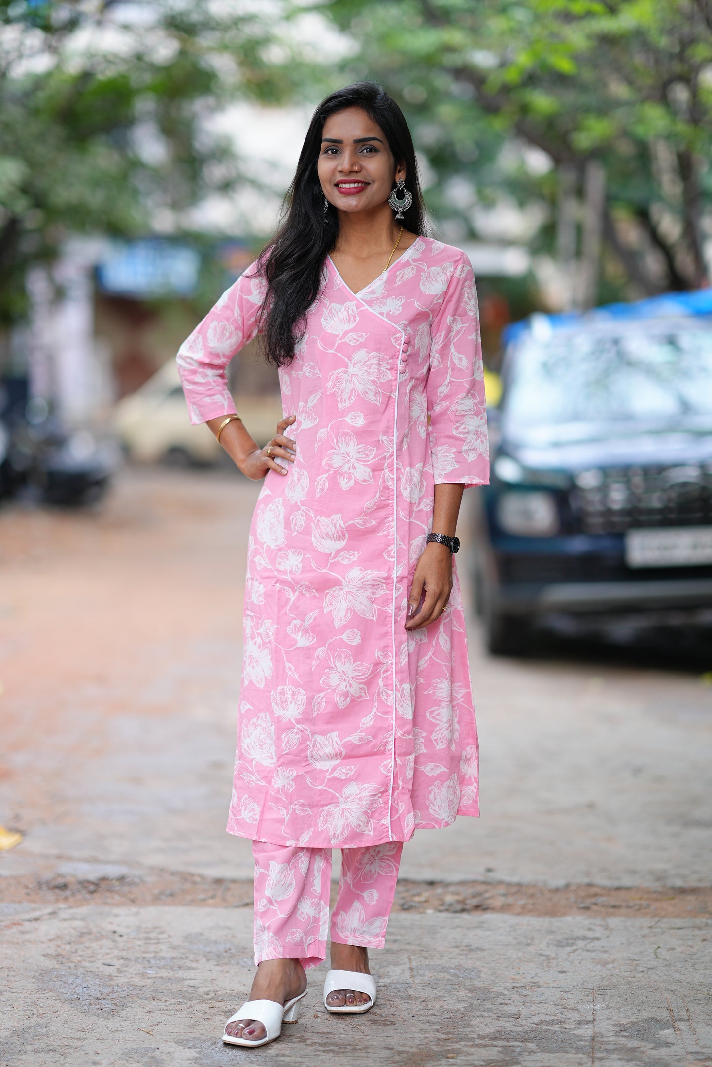 Pink Color Jaipur Cotton Office Wear Cordset