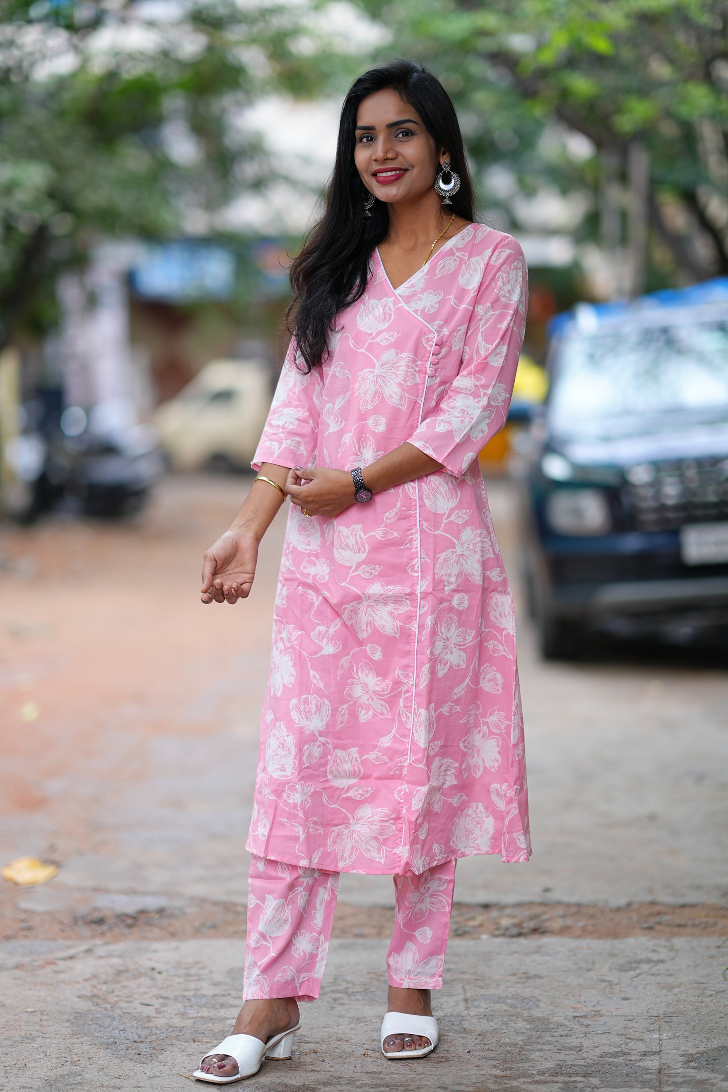 Pink Color Jaipur Cotton Office Wear Cordset