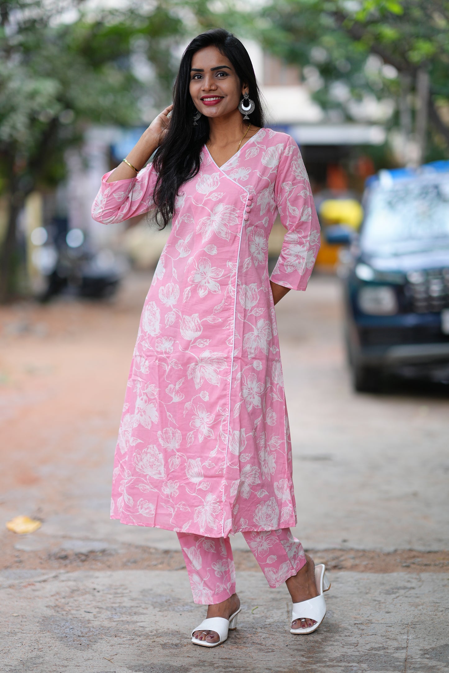 Pink Color Jaipur Cotton Office Wear Cordset