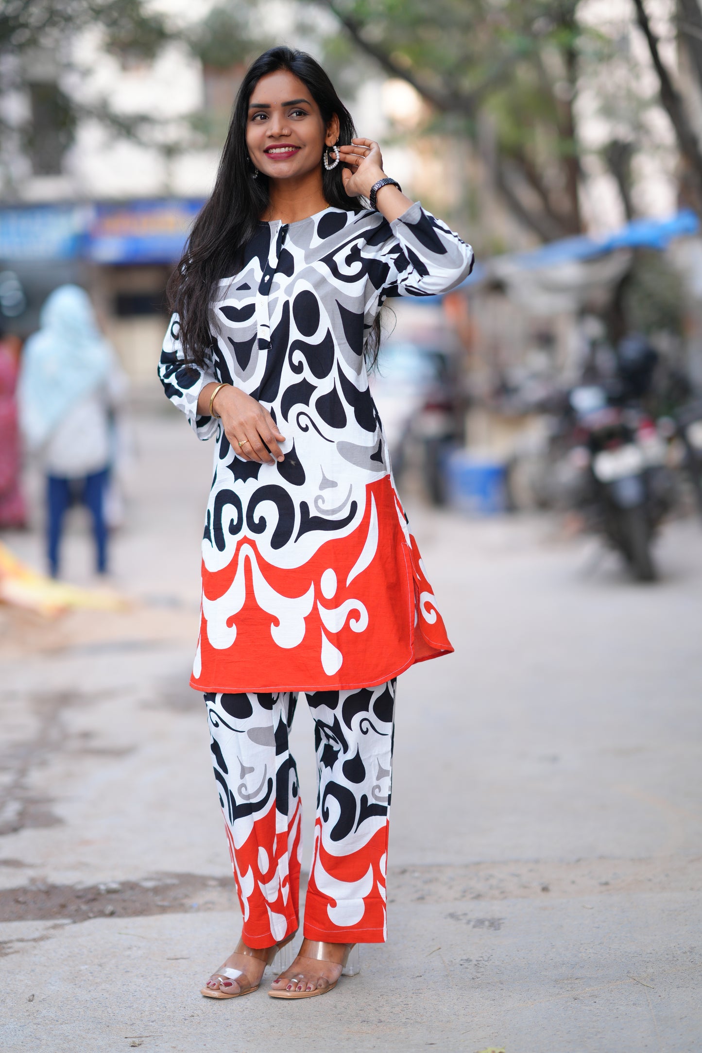 Zebra Style Jaipur Cotton Office Wear Cordset