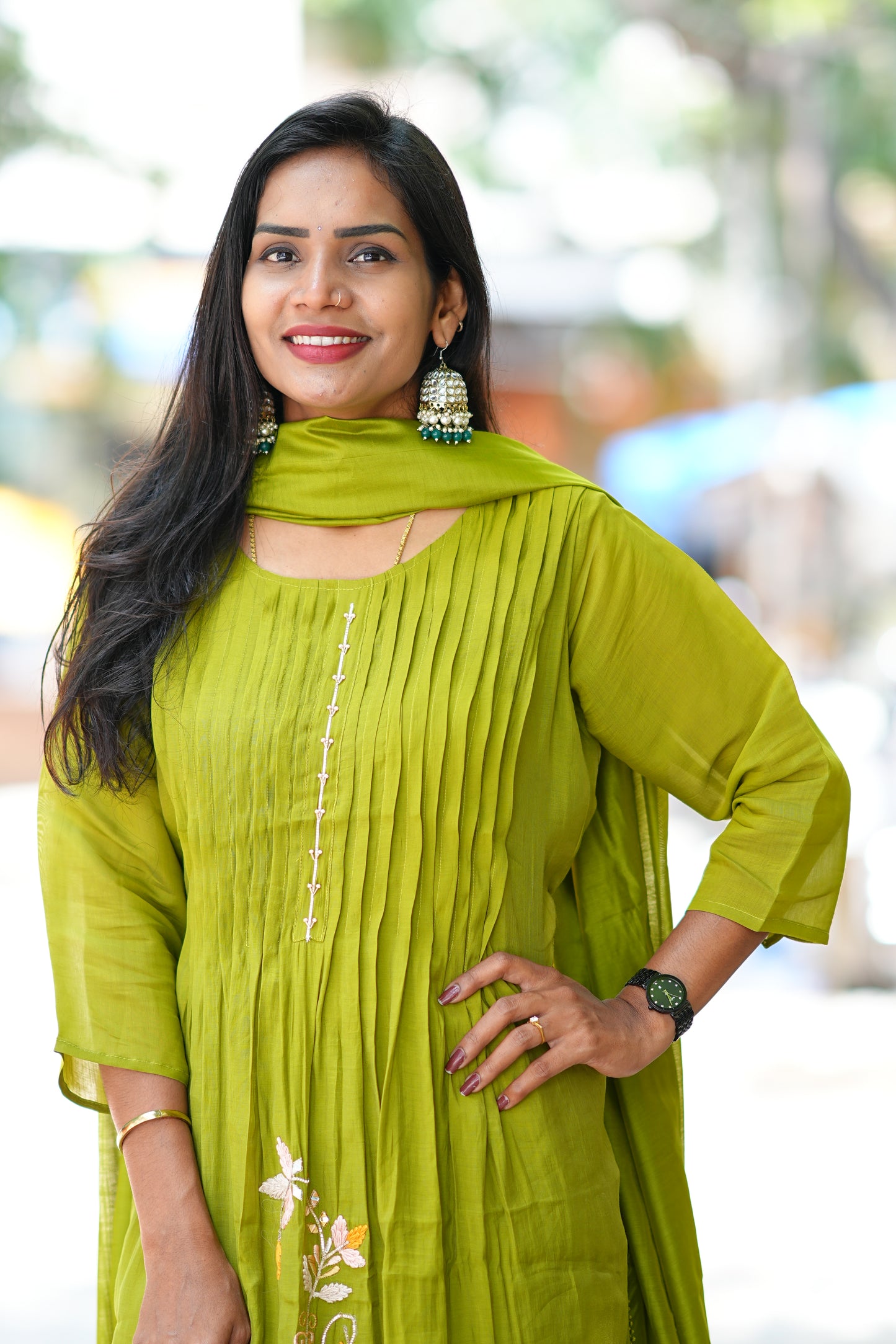 Liril Color Designer Wear Mul Chanderi 3 Piece Set