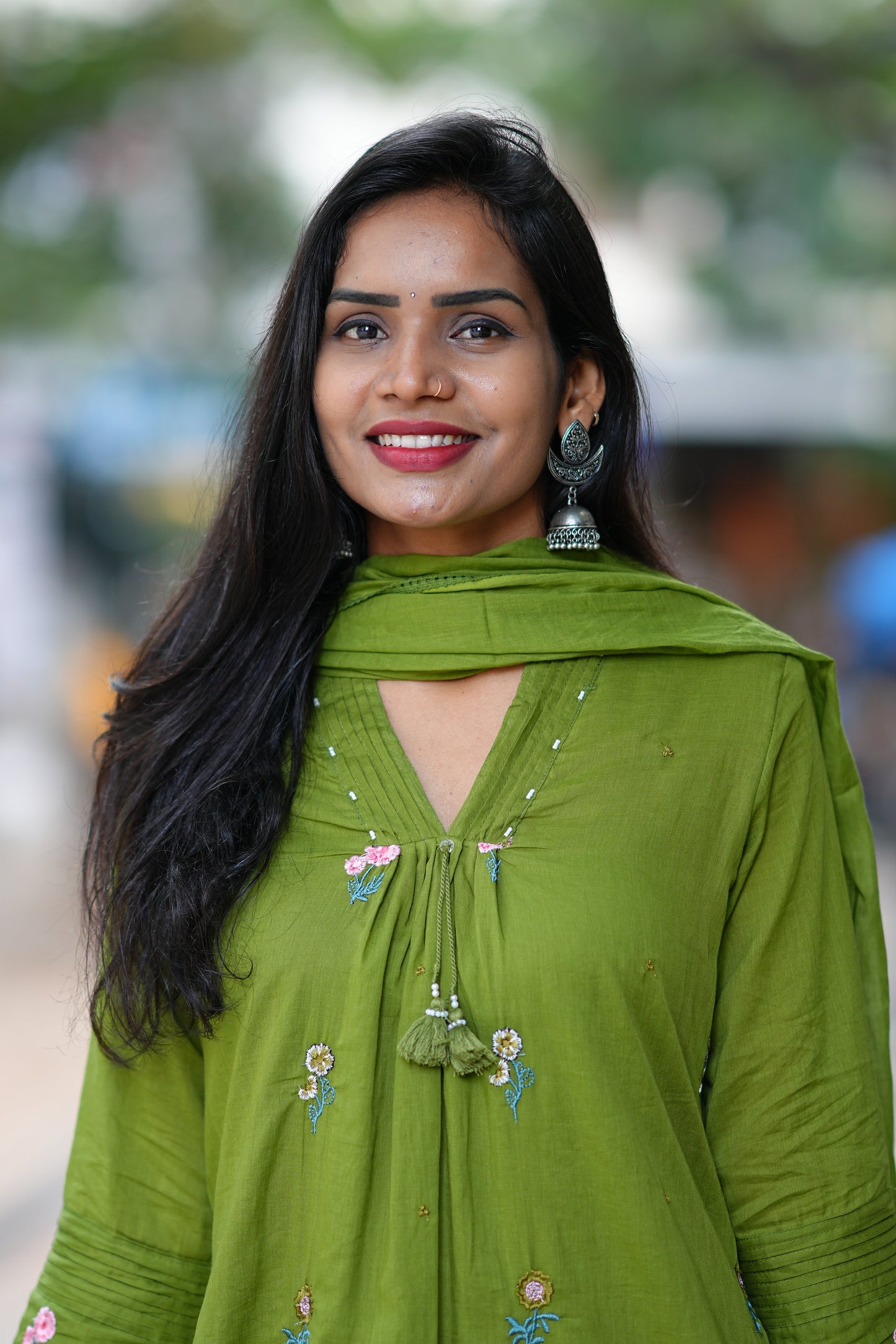 Designer Wear Mehendhi Green Color Mul Cotton 3 Piece Set With Complete Lining