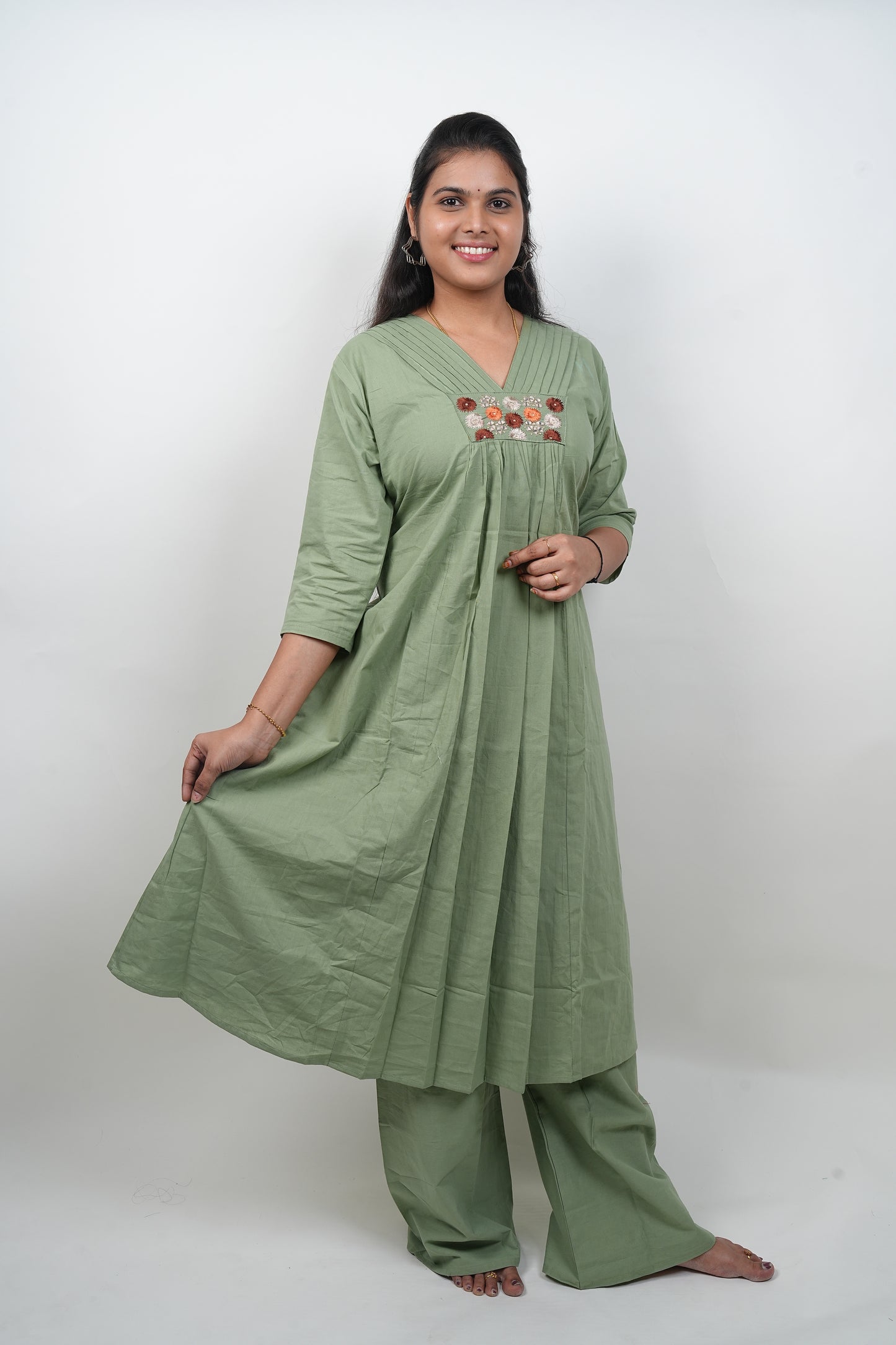 Cotton Cord Set With Plazo Pant