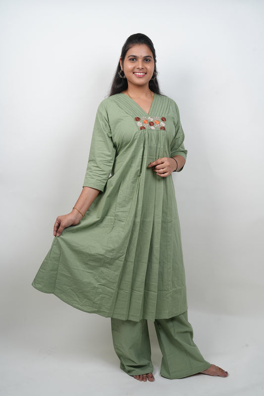 Cotton Cord Set With Plazo Pant