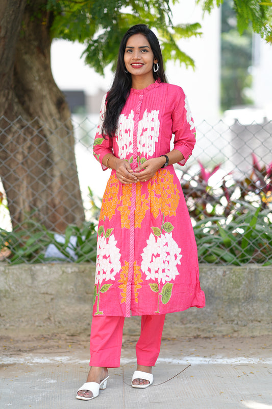 Pure Mul Cotton Desiner Wear Cordset With Lining