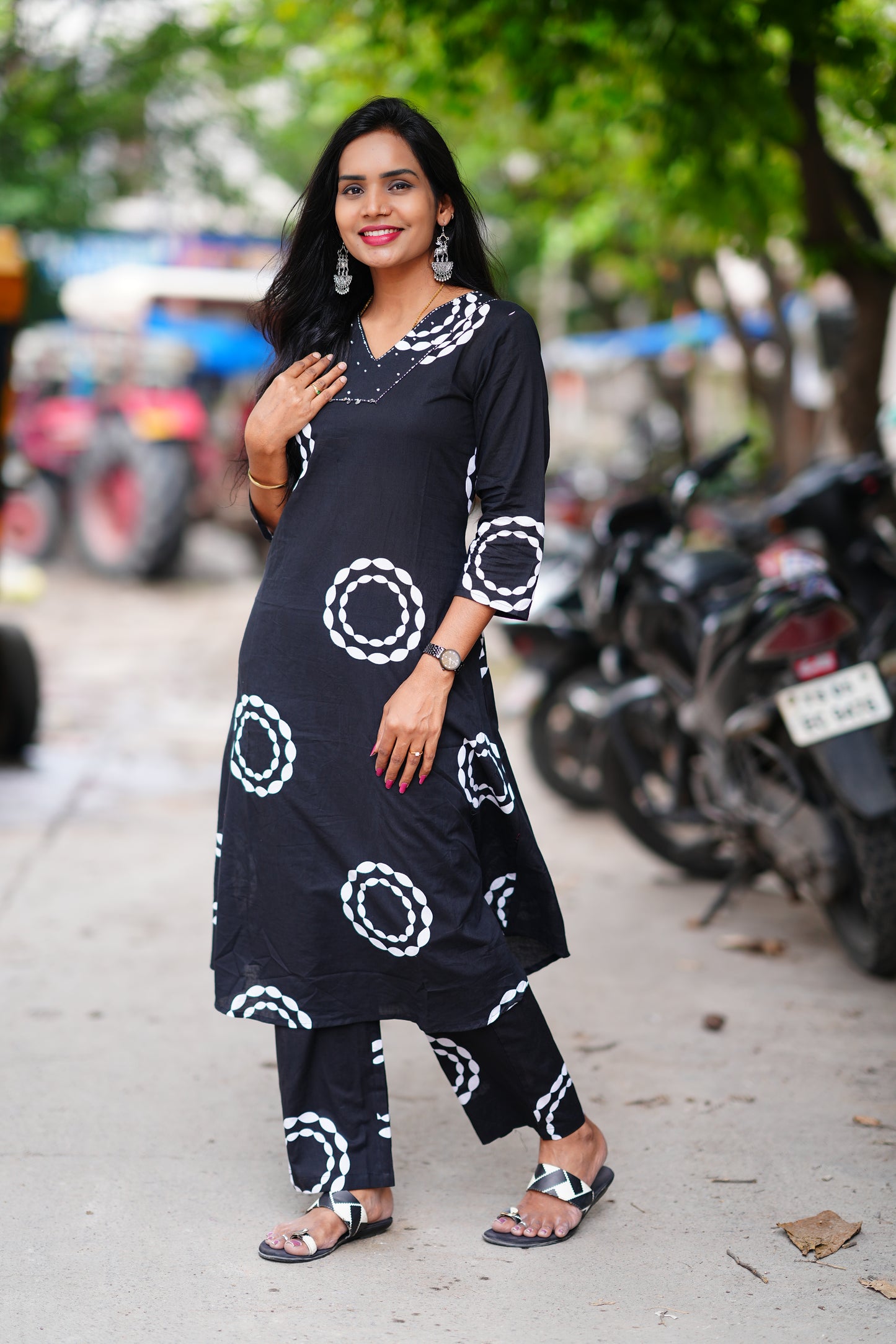 Beautiful Black Color Jaipur Cotton Office Wear Cord Set
