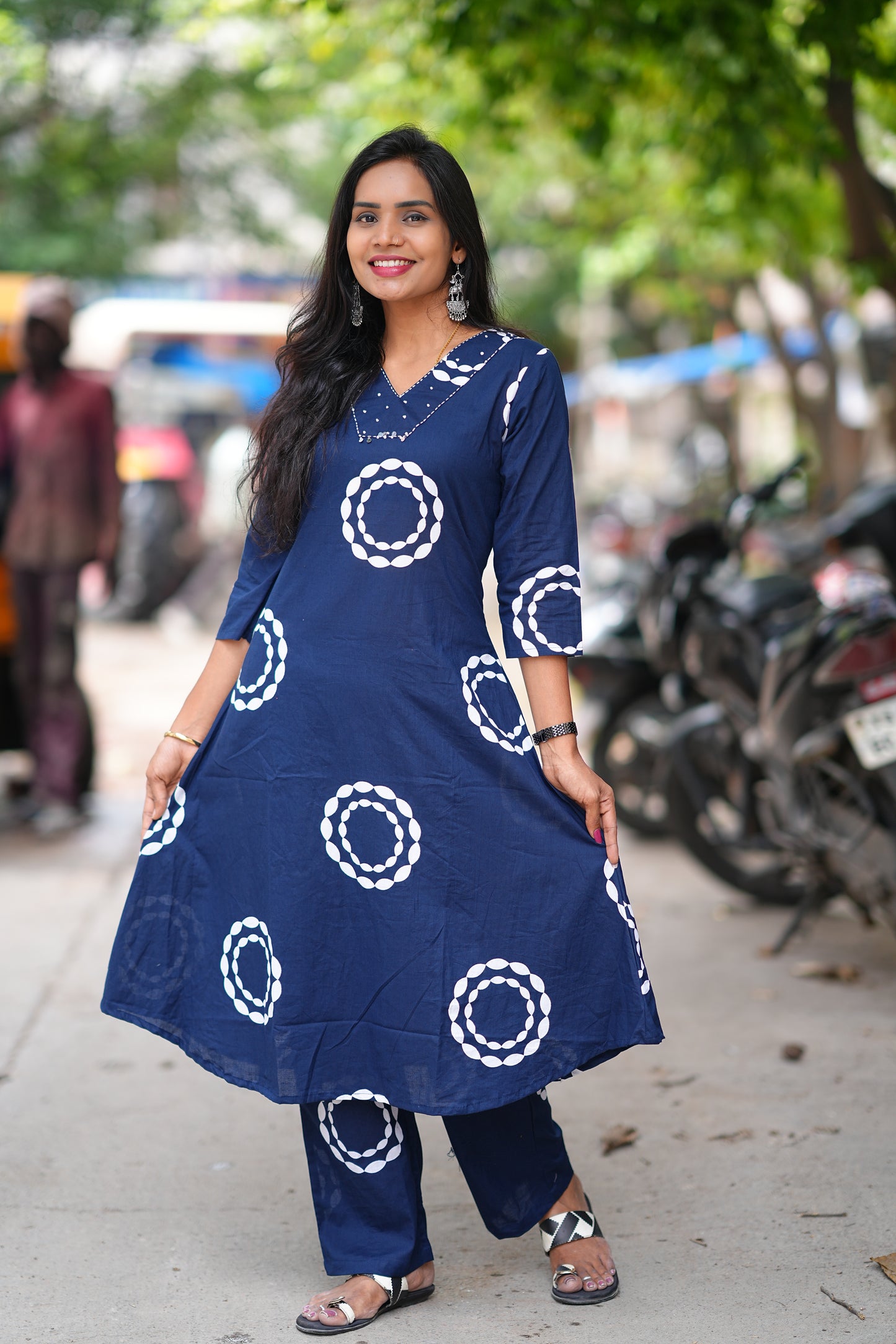 Beautiful Blue Color Jaipur Cotton Office Wear Cord Set