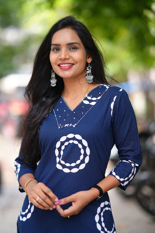Beautiful Blue Color Jaipur Cotton Office Wear Cord Set