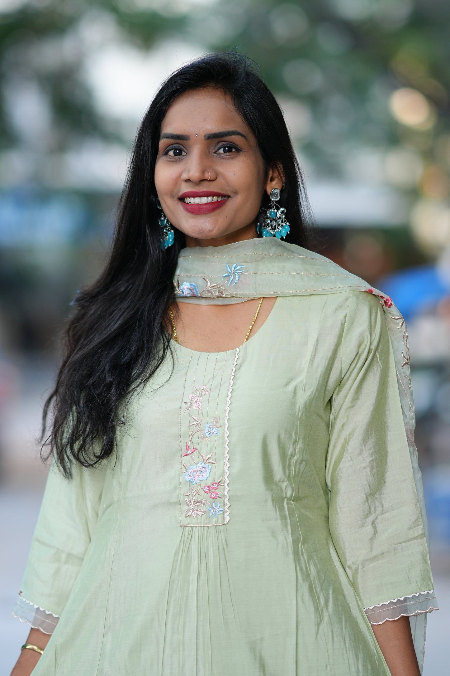Light Green Color Kurta Set in Viscose Fabric