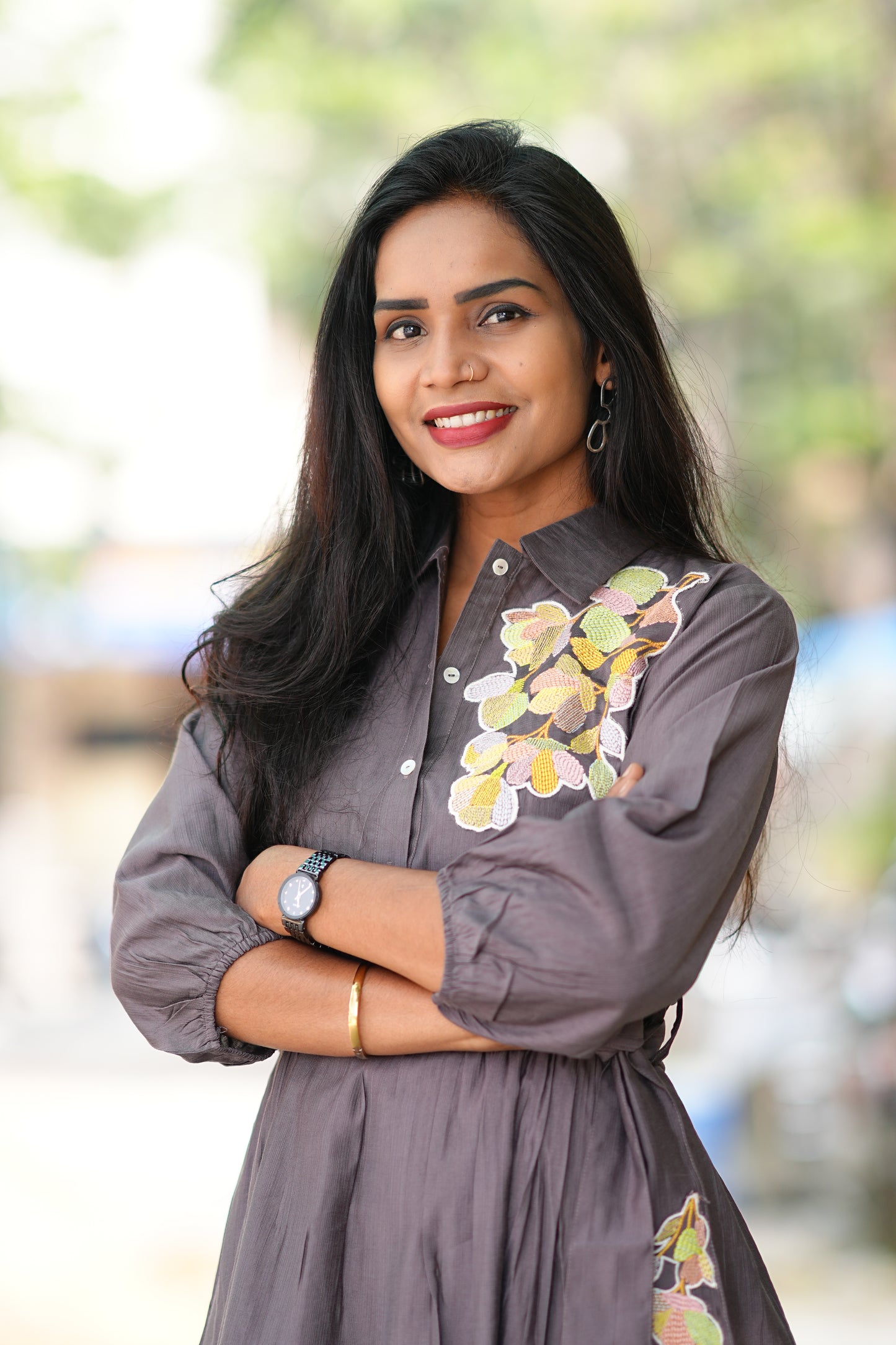 Coffee Color Viscose Party Wear Frock