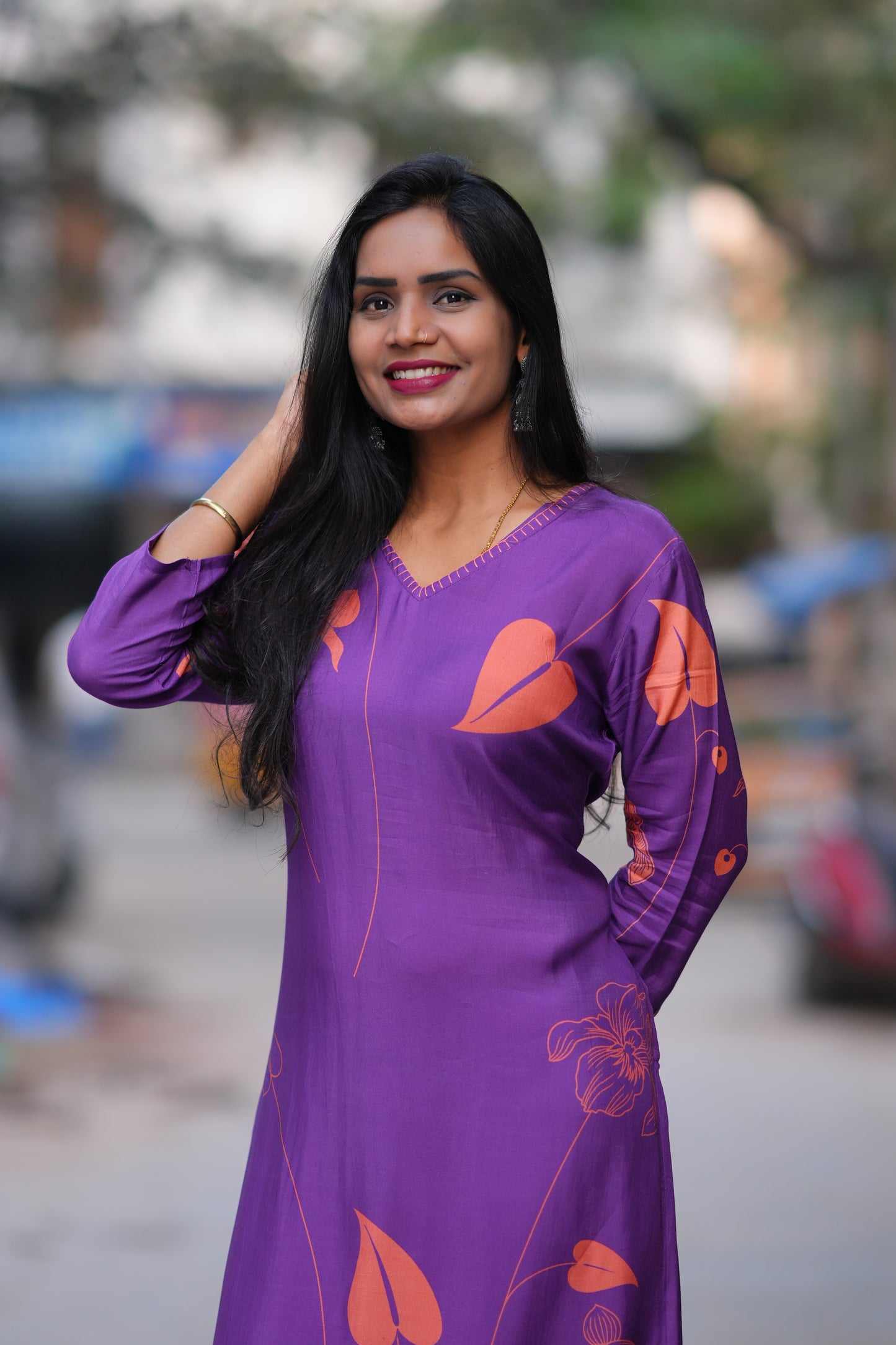Dark Purple Color Pure Muslin Celebrity Wear Cord Set