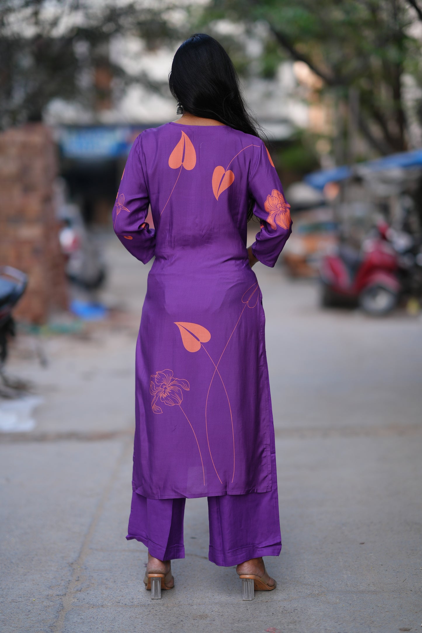 Dark Purple Color Pure Muslin Celebrity Wear Cord Set