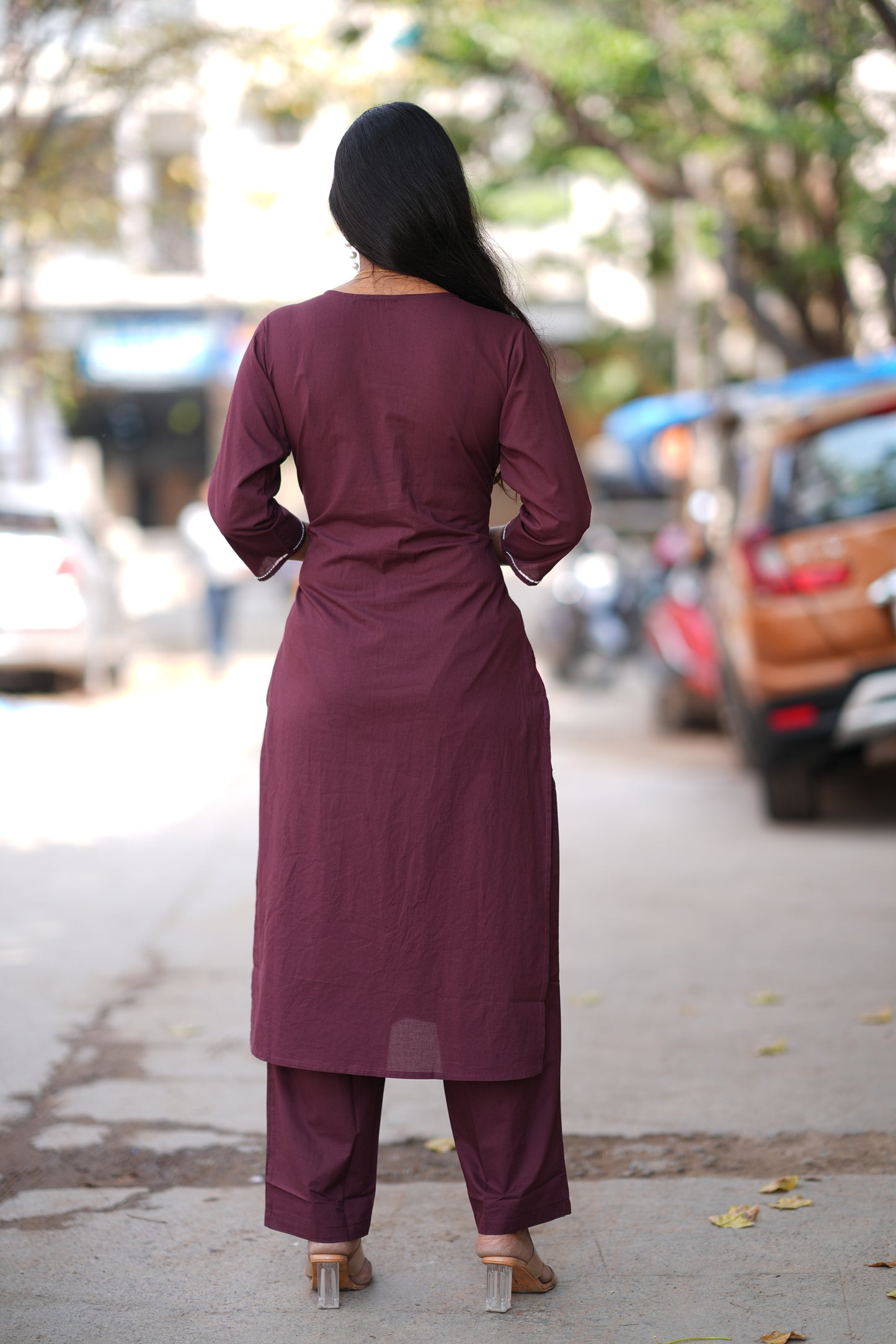 Wine Color 92.5 Threads Jaipur Cotton Designer Cordset