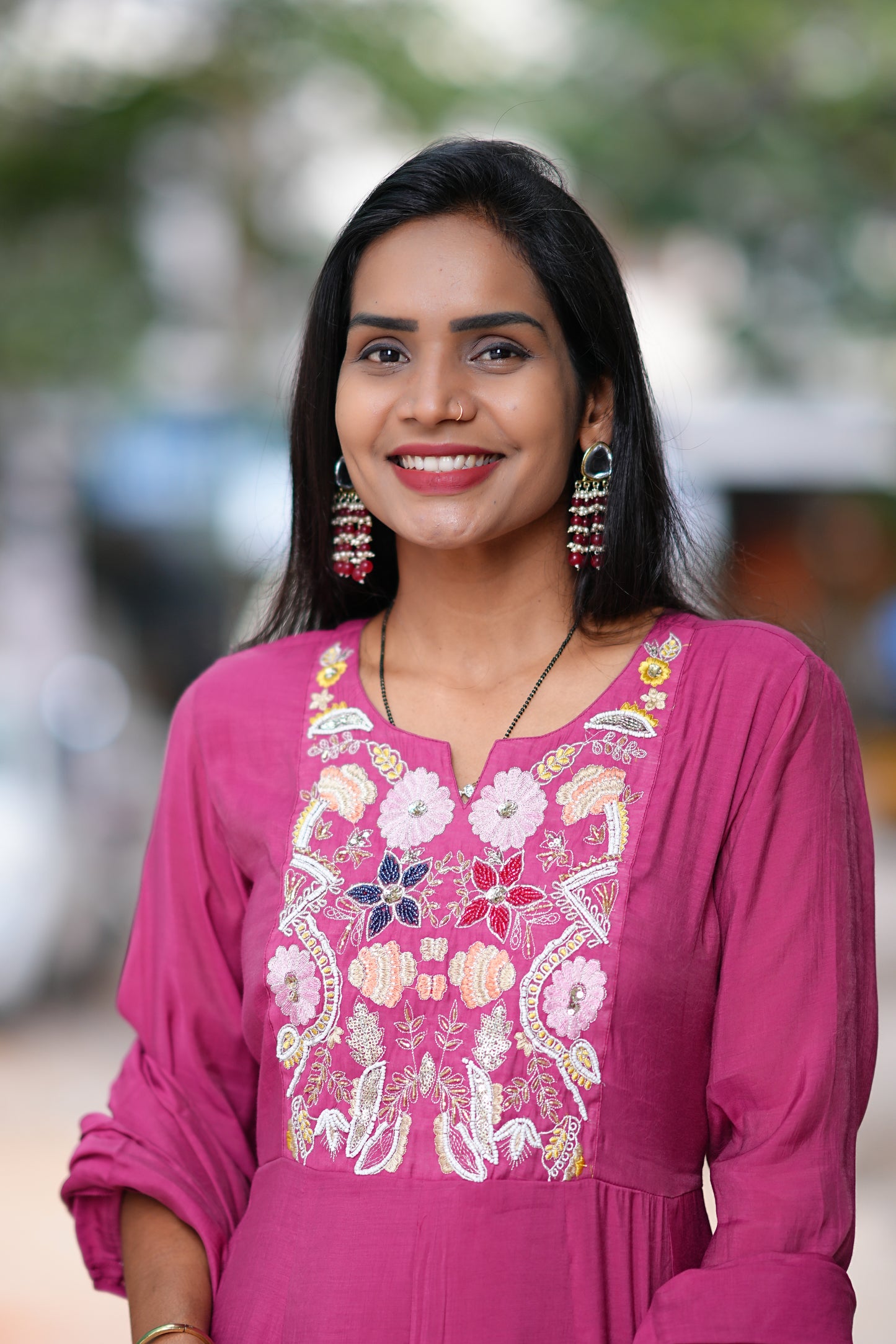 Onion Pink Mul Chanderi 3 Piece Set With Lining Lining