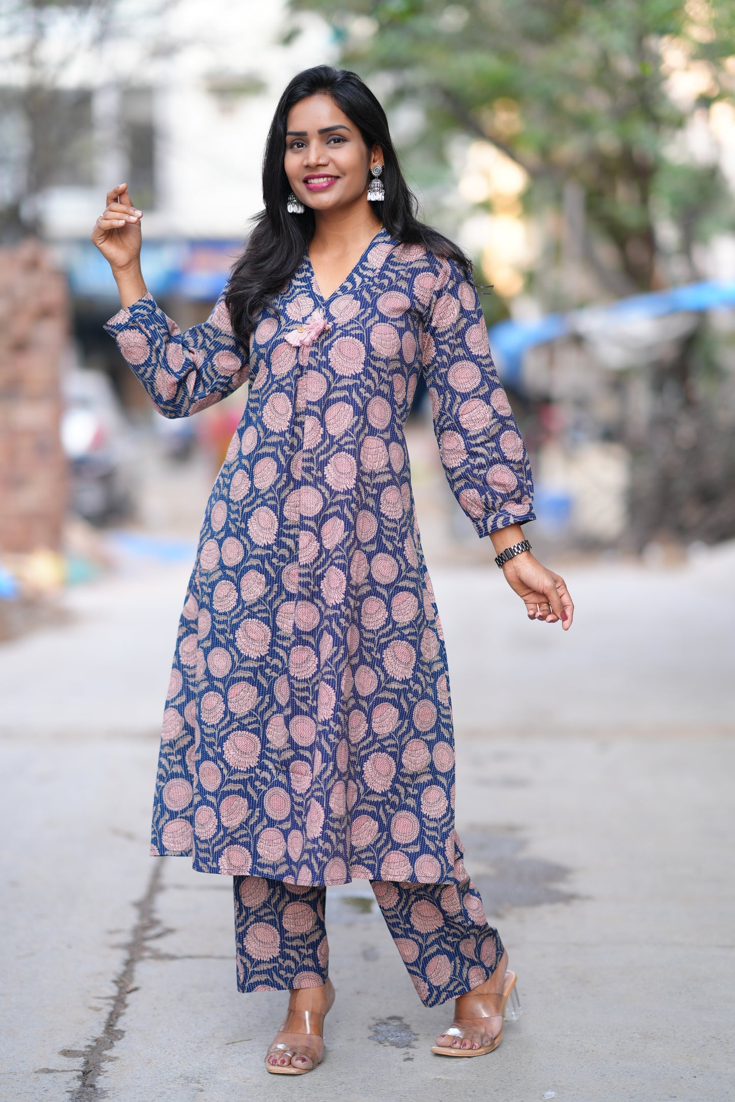 Jaipur Cotton Cordset With Booti Block Print